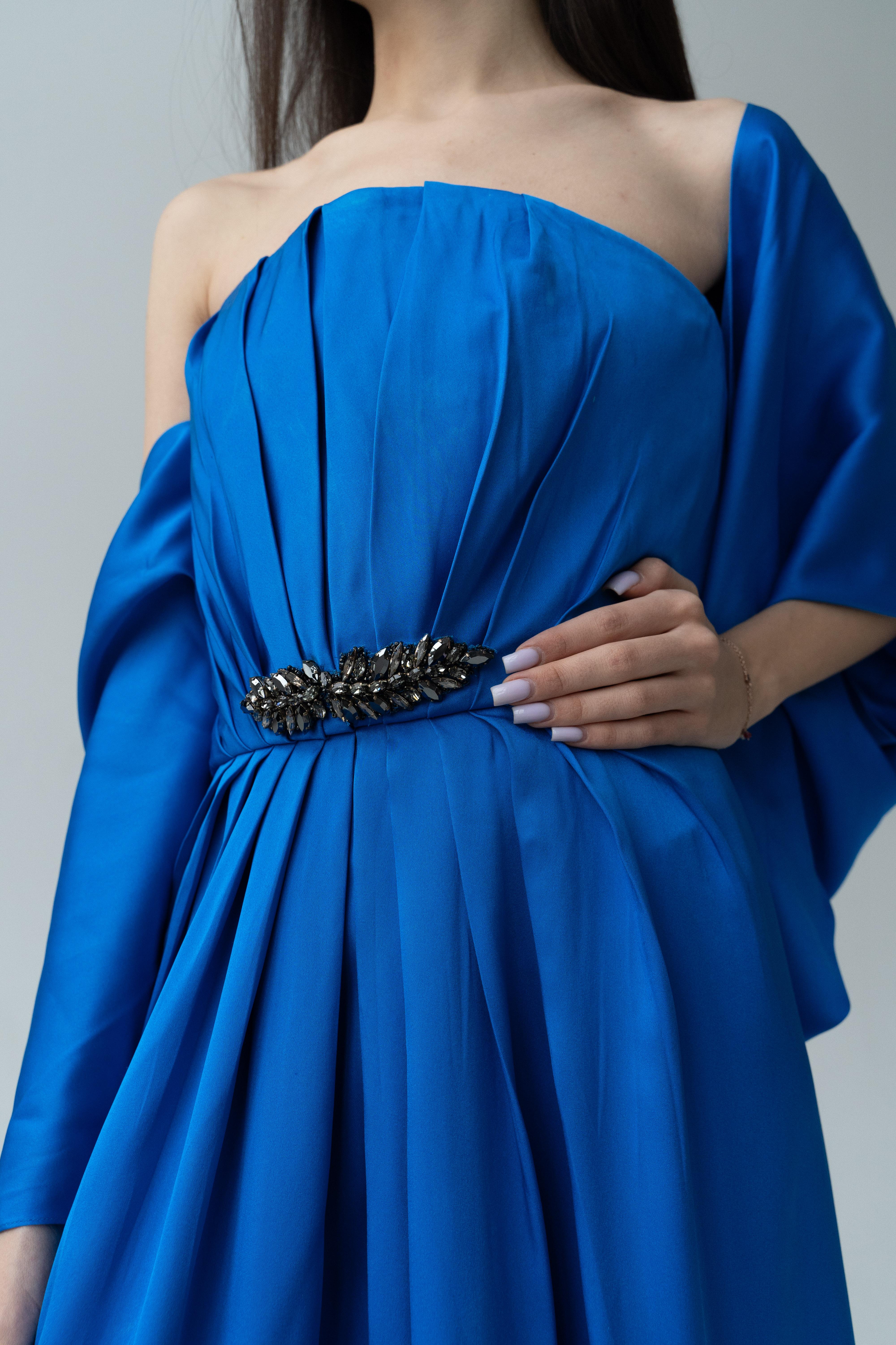 RARE YSL 2012 Saint Laurent Edition Soir Strapless Crystal Silk Dress In Fair Condition In Алматинский Почтамт, KZ