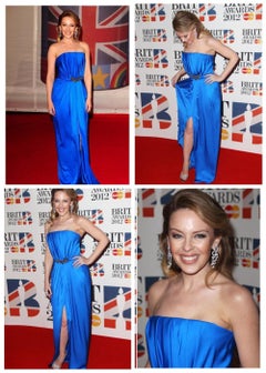 RARE YSL 2012 Saint Laurent Edition Soir Strapless Crystal Silk Dress