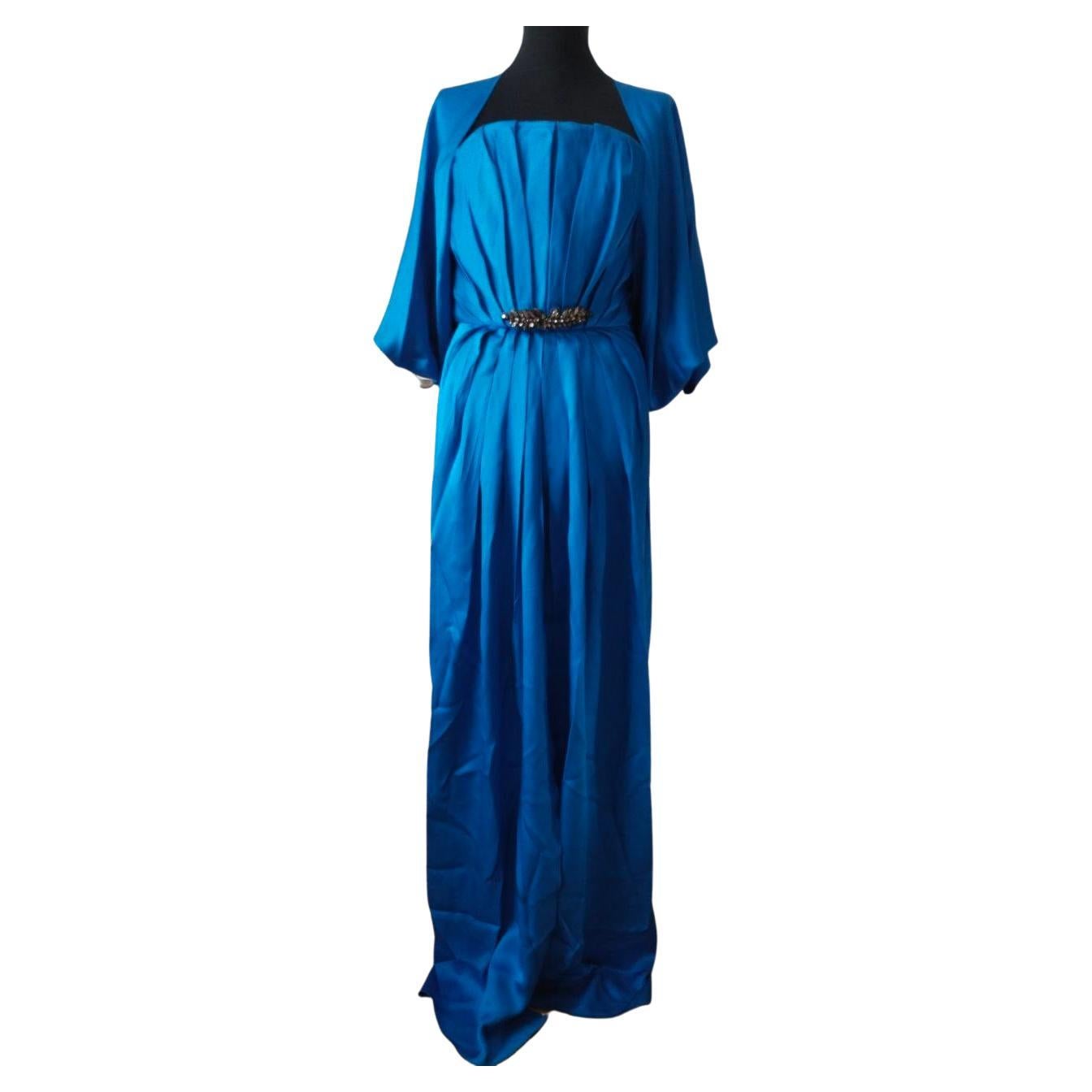 YSL 2012 Saint Laurent Edition Soir Strapless Crystal Silk Dress