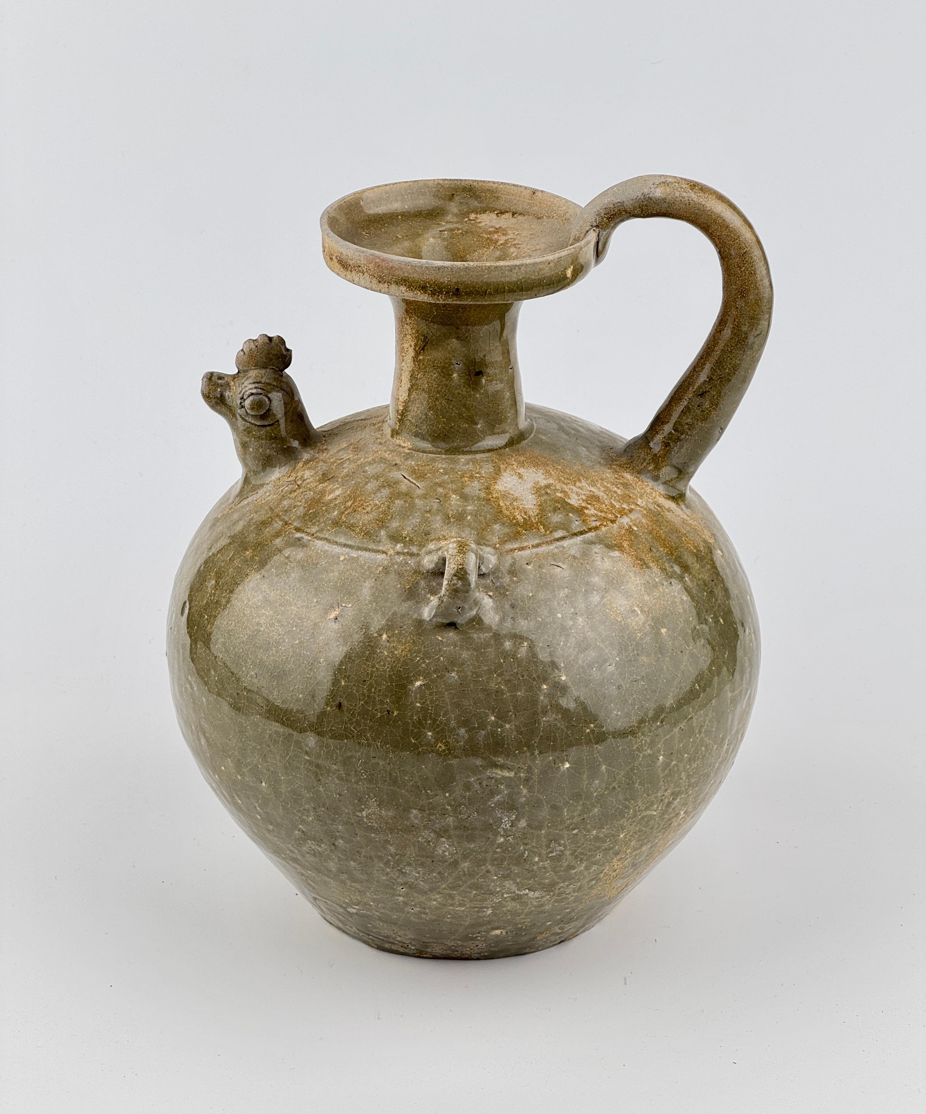 18th Century and Earlier Rare Yue Celadon Chicken-Head Ewer, Jin-Southern Dynasty For Sale