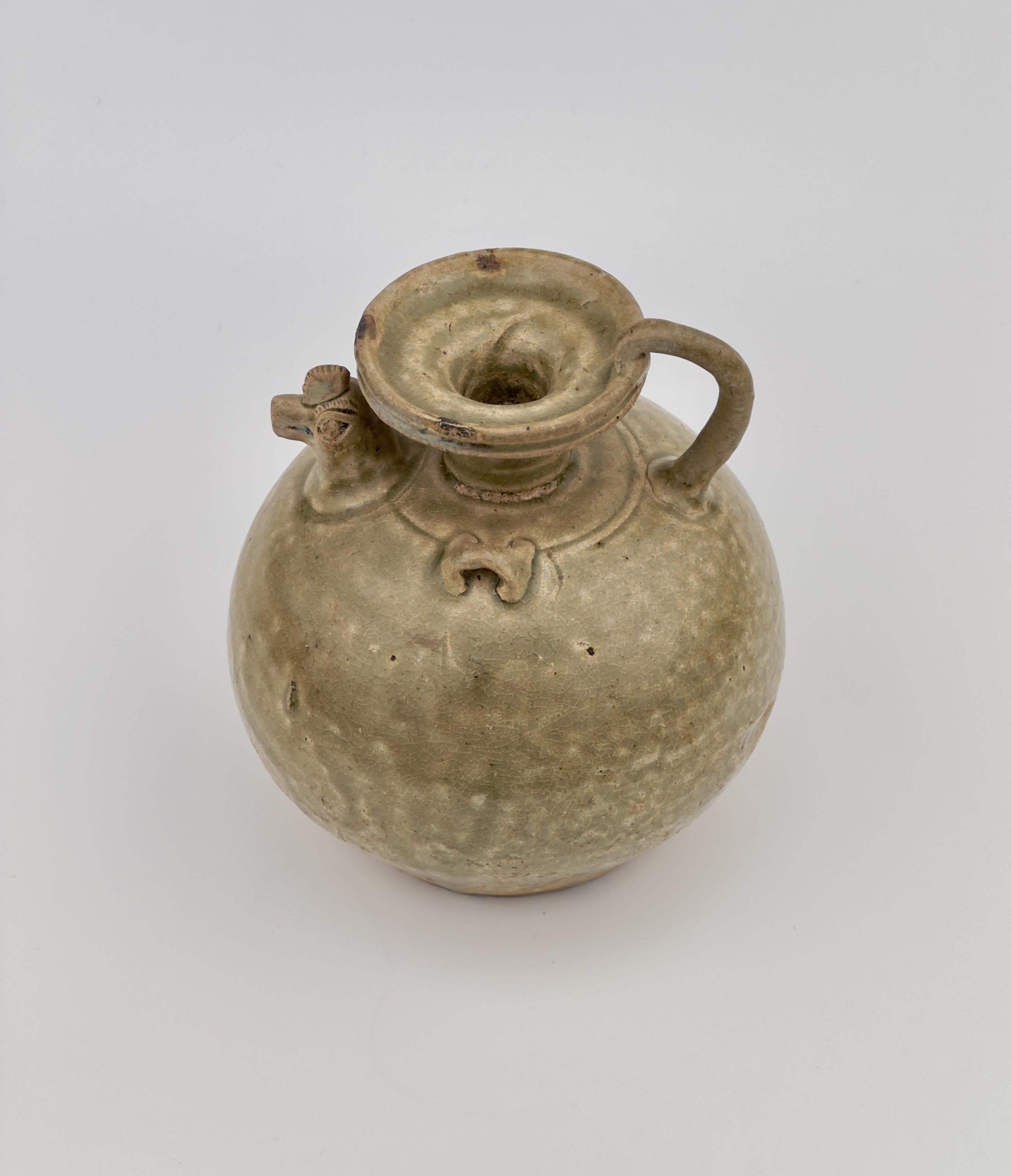 Stoneware Rare Yue Celadon Chicken-Head Ewer, Jin-Southern Dynasty For Sale