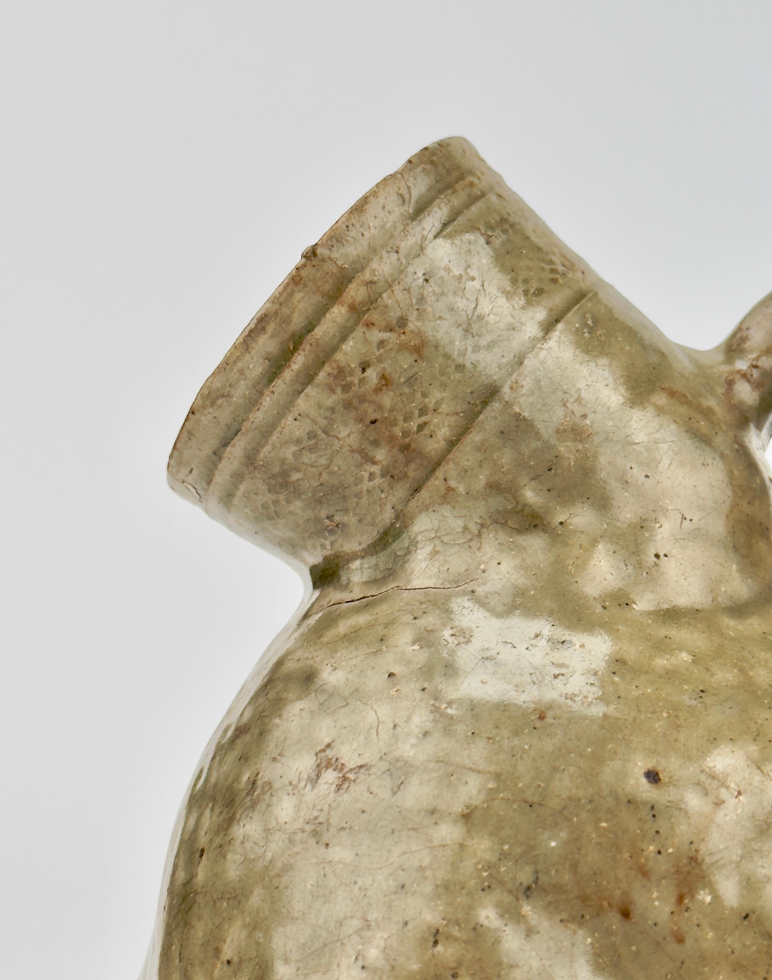 Rare Yue Celadon-Glazed Figural Vessel, Western Jin dynasty (265-420) For Sale 3