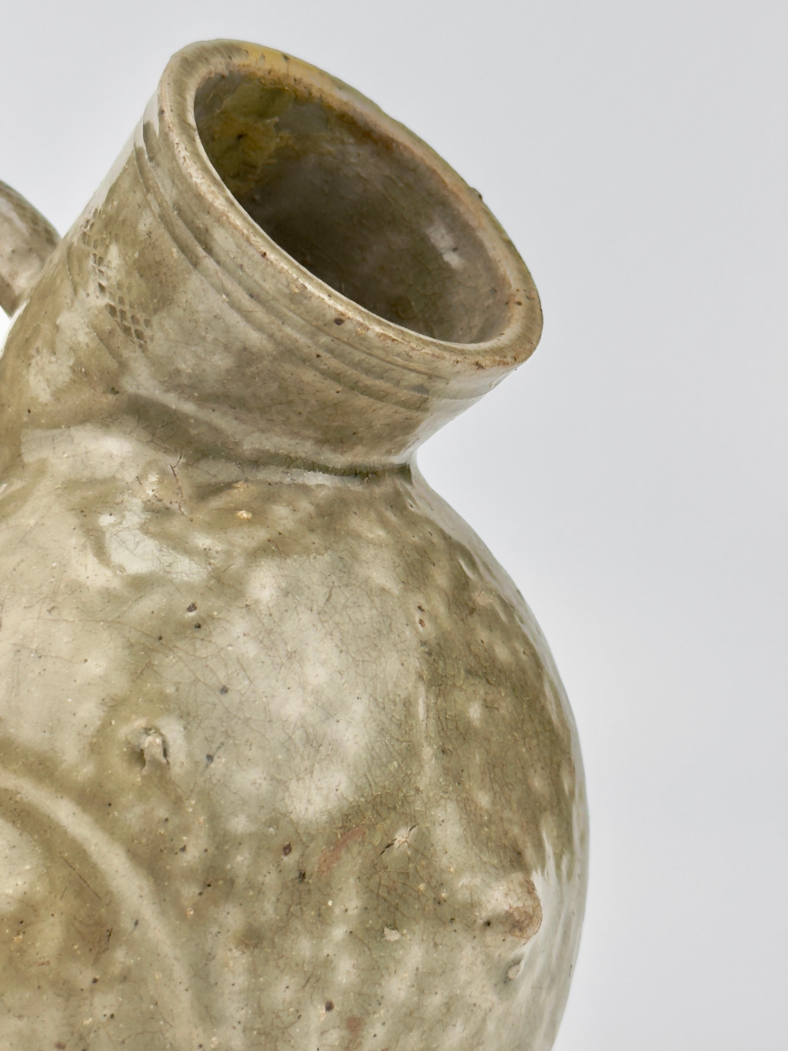 Rare Yue Celadon-Glazed Figural Vessel, Western Jin dynasty (265-420) For Sale 7