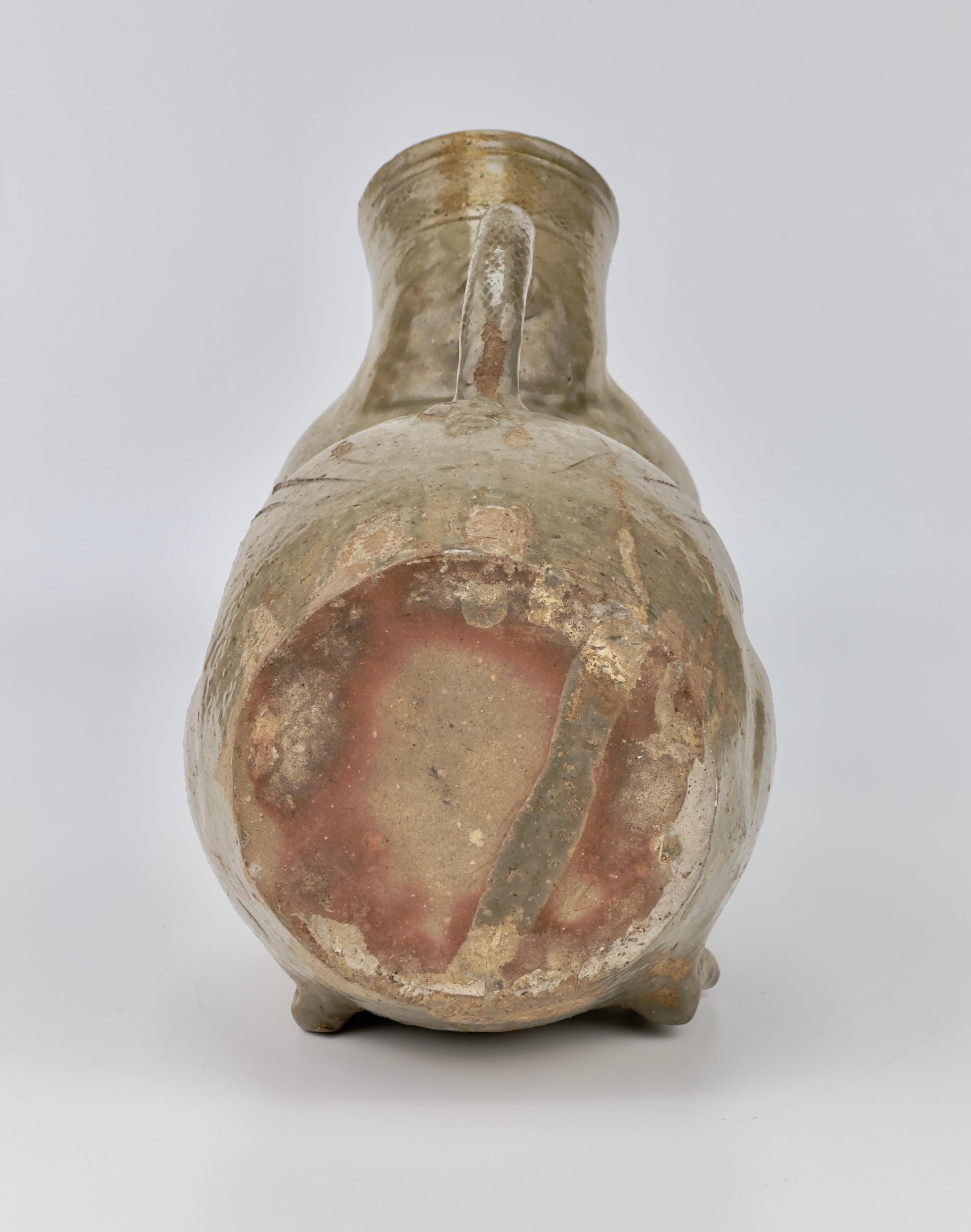Chinese Rare Yue Celadon-Glazed Figural Vessel, Western Jin dynasty (265-420) For Sale