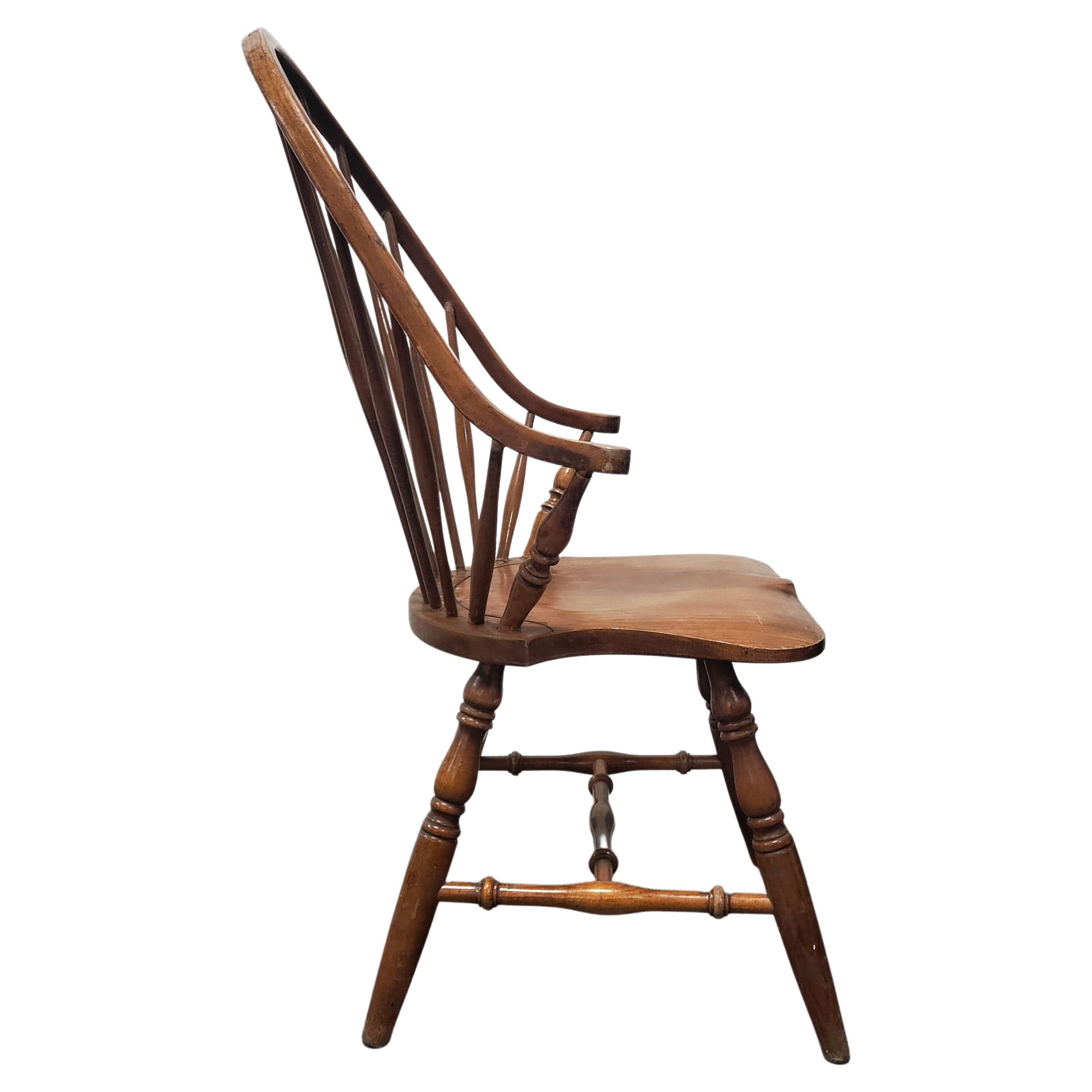 Rare Yugoslavian Windsor Tall Spindle Back Armchair in Beech, Slovenia 1950s For Sale
