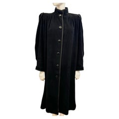 Rare Yves Saint Laurent Haute Couture 1979 long black coat