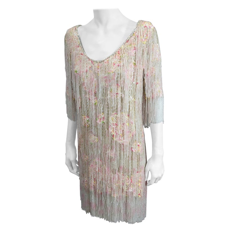 saint laurent beaded dress Yves Saint Laurent Silk Beaded Maxi Dress – Vintage by Misty main image 0