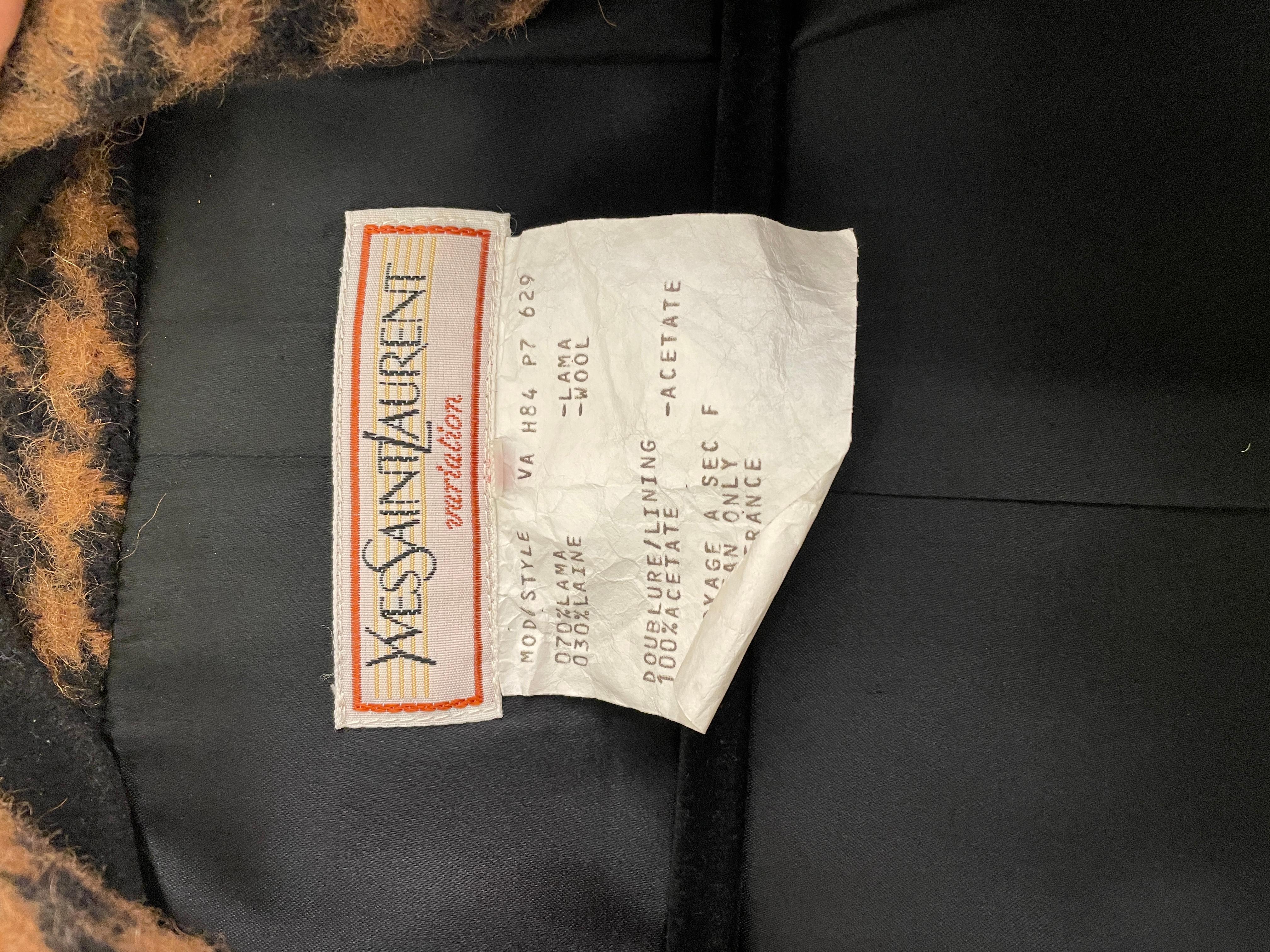 Rare Yves Saint Laurent Lama Coat 1970s For Sale 3