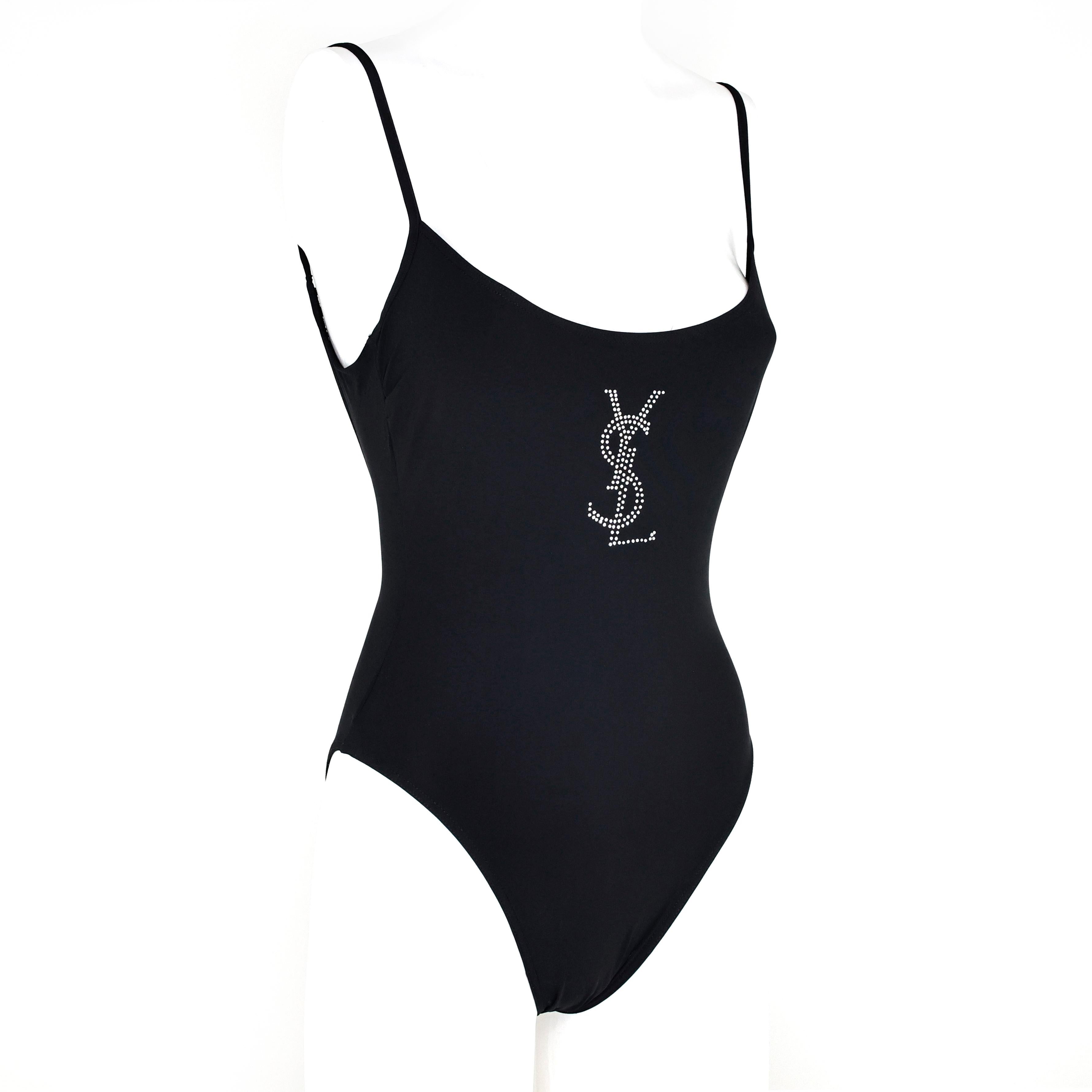 Black RARE Yves Saint Laurent One-Piece Swimsuit