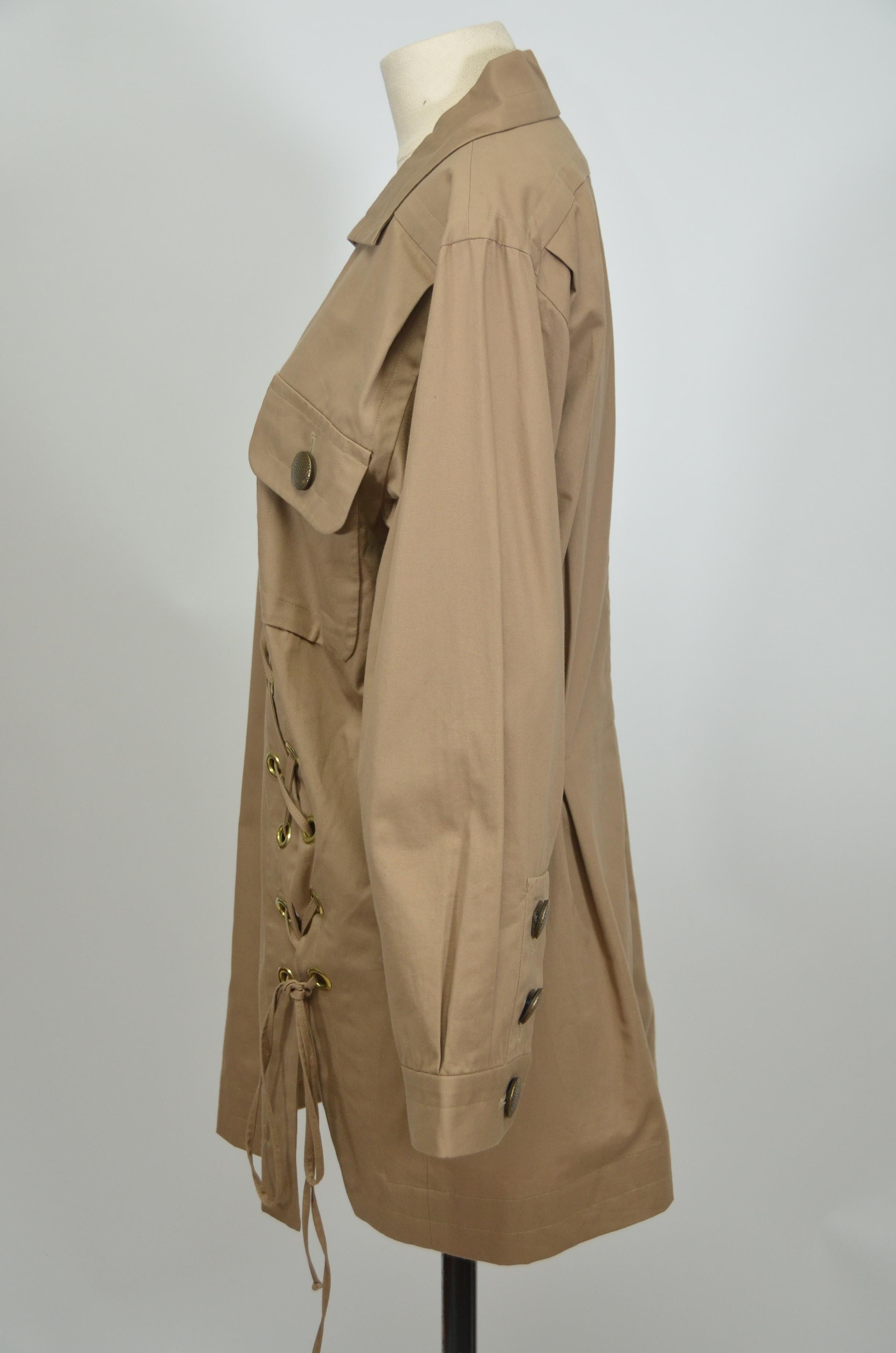 Brown Yves Saint Laurent Rive Gauche Vintage  Saharienne  Dress  Mint  SZ 36FR For Sale