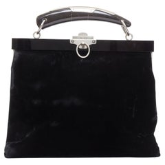 rare YVES SAINT LAURENT Tom Ford Mombasa lucite horn handle velvet evening bag