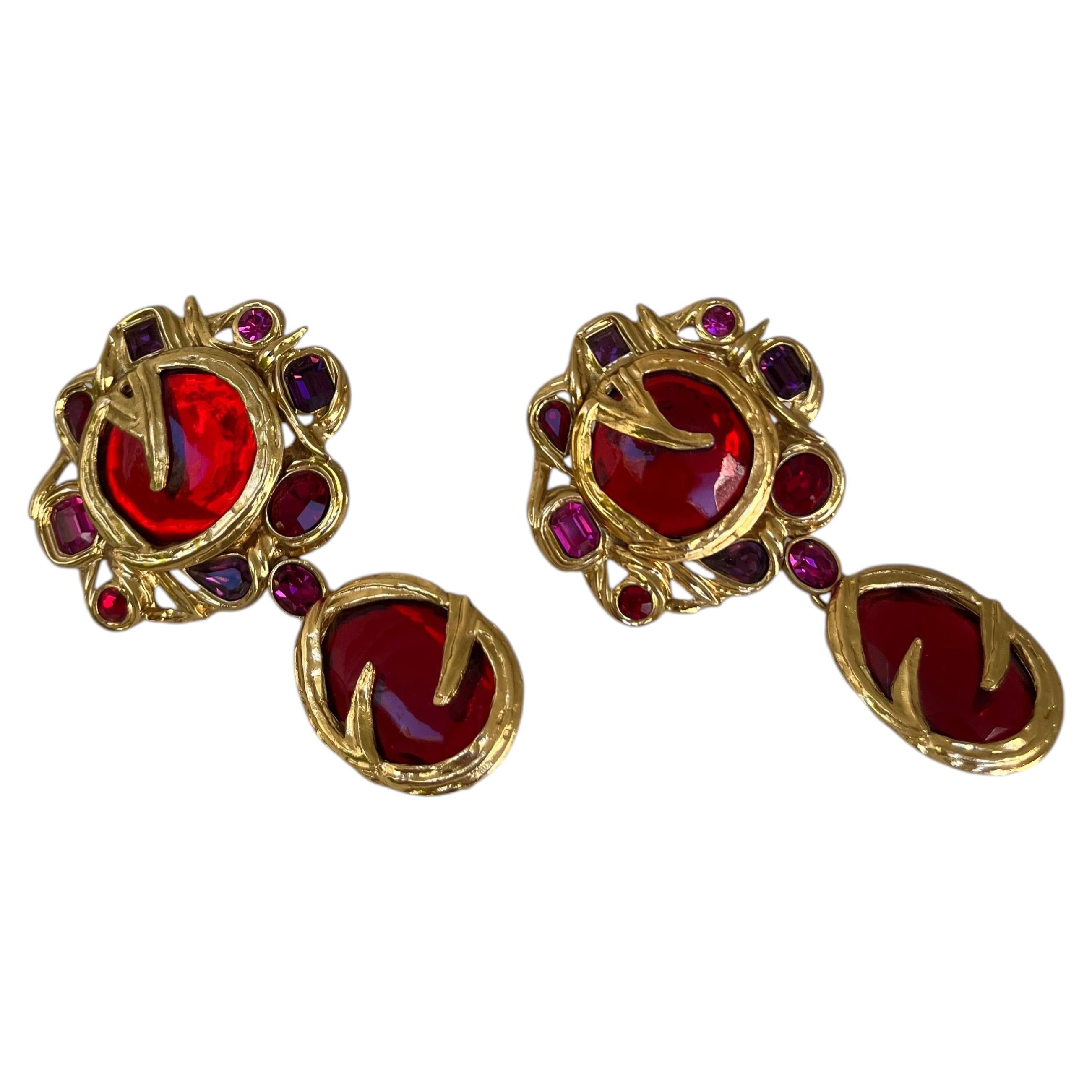 Rare Yves Saint Laurent vintage clips on earrings « Cadix » collection