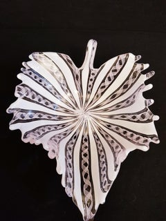Rare Zanfirico Leaf bowl Venini by Fulvio Bianconi