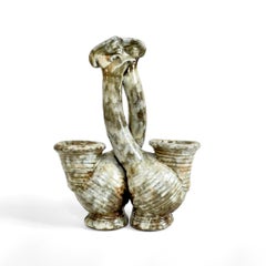 Rare zoomorphic lamp base by Alexandre Kostanda, Vallauris, circa 1950