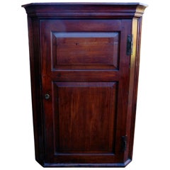 Used Rare18th Century English Cherry Wood Corner Cupboard