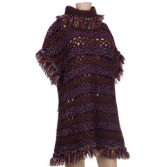 RareChanel Burgundy Gold Multicolor Tunic Sweater Dress