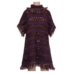 RareChanel Burgundy Gold Multicolor Tunic Sweater Dress