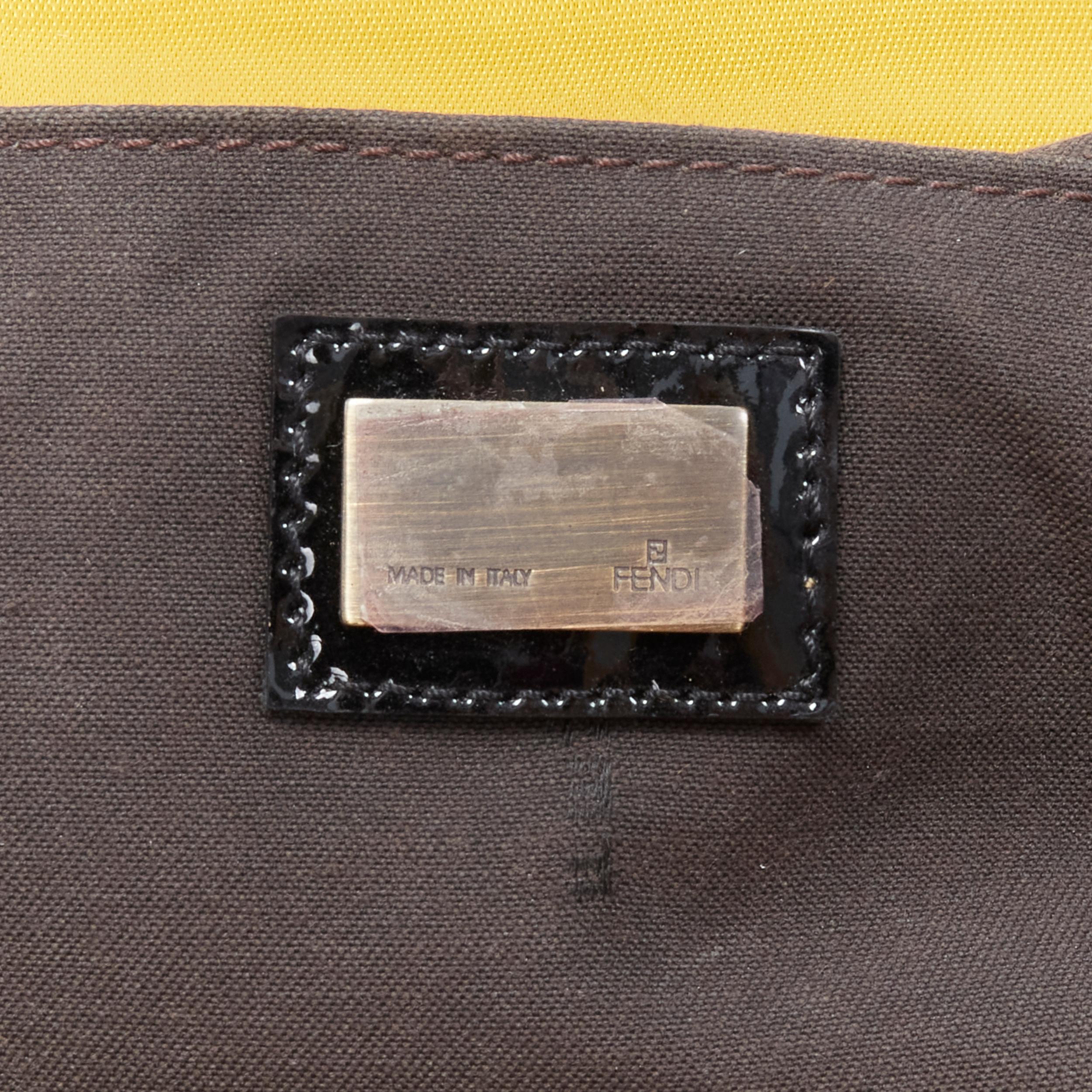 rare FENDI Borsa brown striped velvet Barocco buckle satchel bag 3