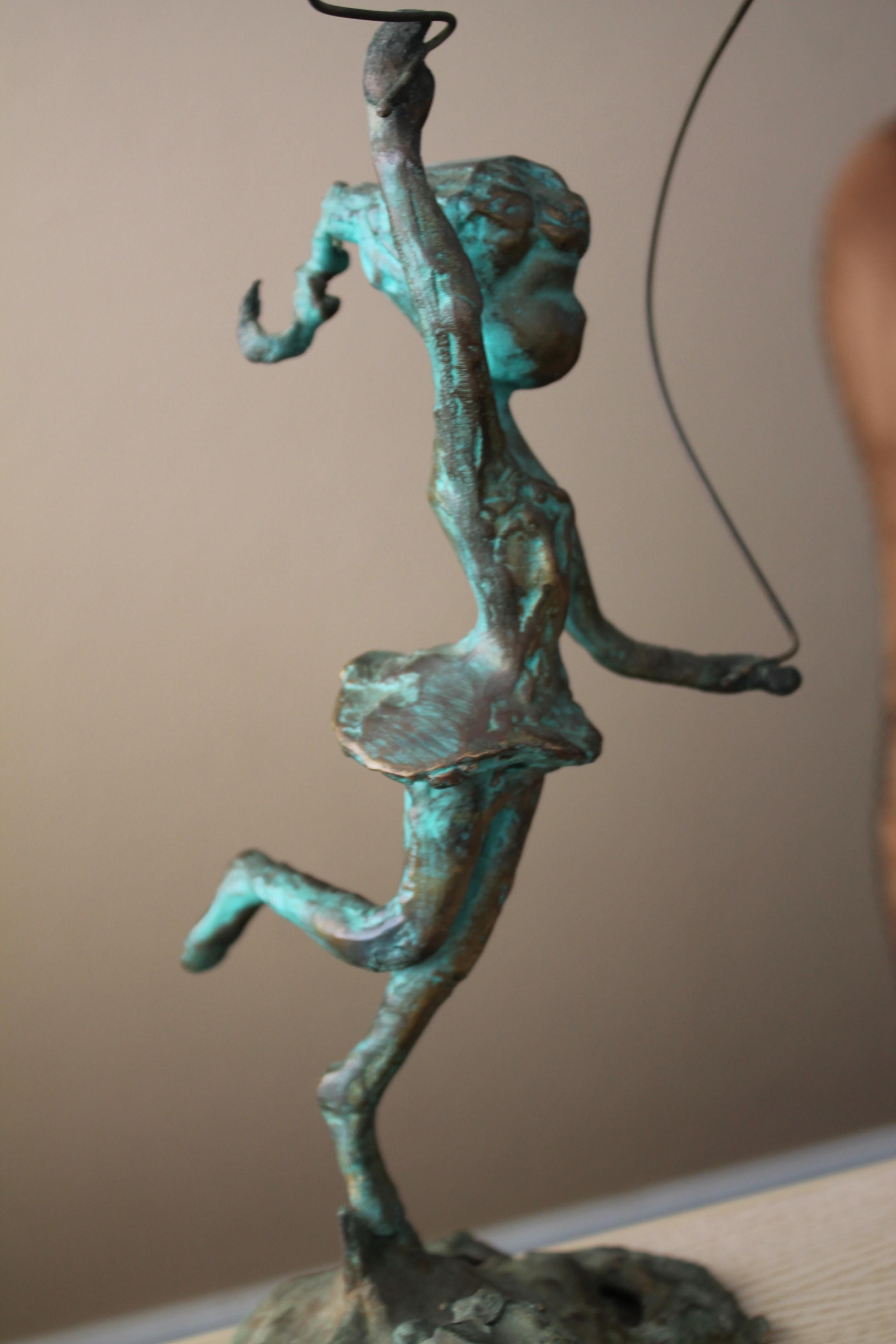 Mid-Century Modern Rare ! Sculpture de corde à sauter pour fille  Cranbrook Ind. Bronze Raymor Malcolm Moran 1956 en vente