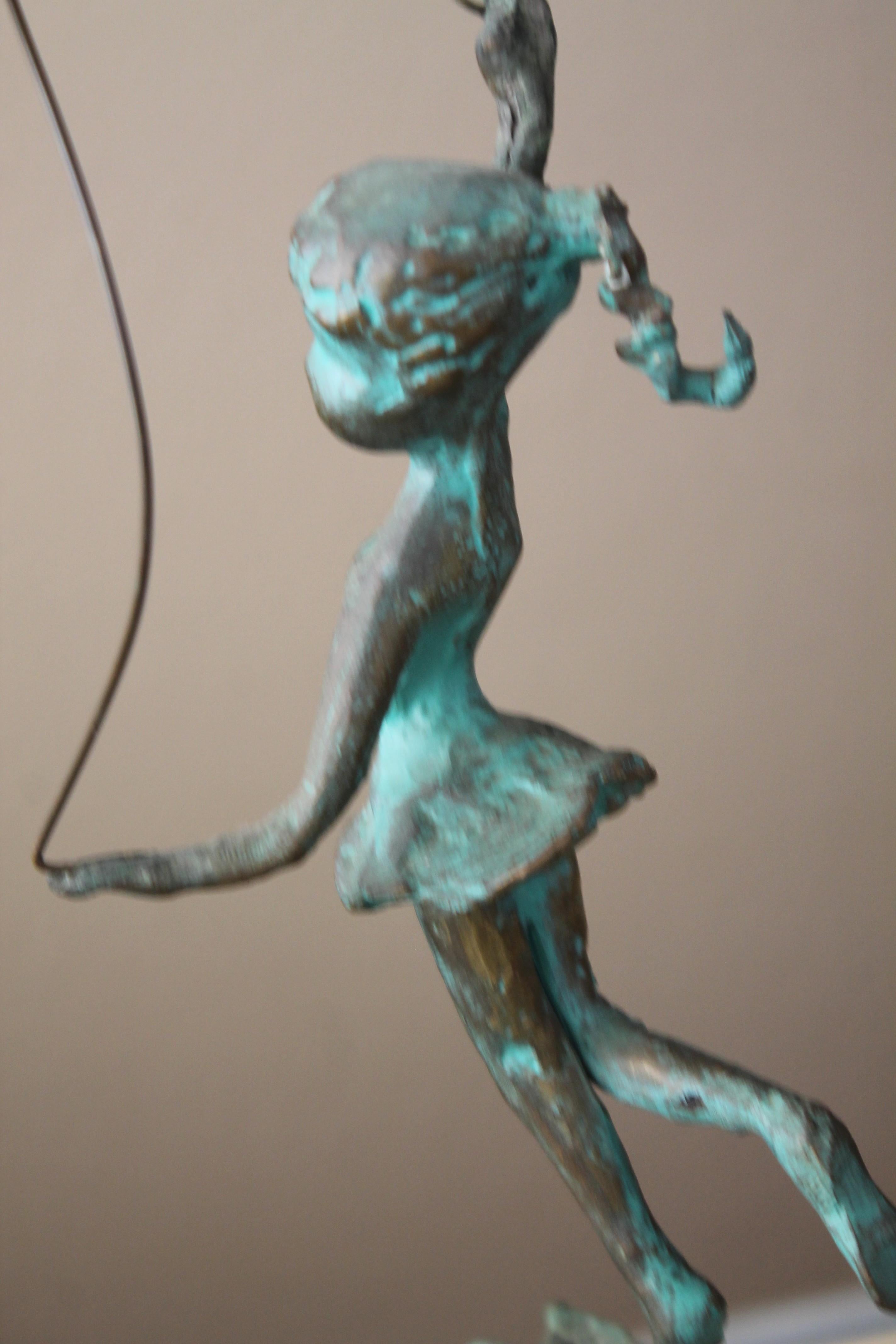 Américain Rare ! Sculpture de corde à sauter pour fille  Cranbrook Ind. Bronze Raymor Malcolm Moran 1956 en vente