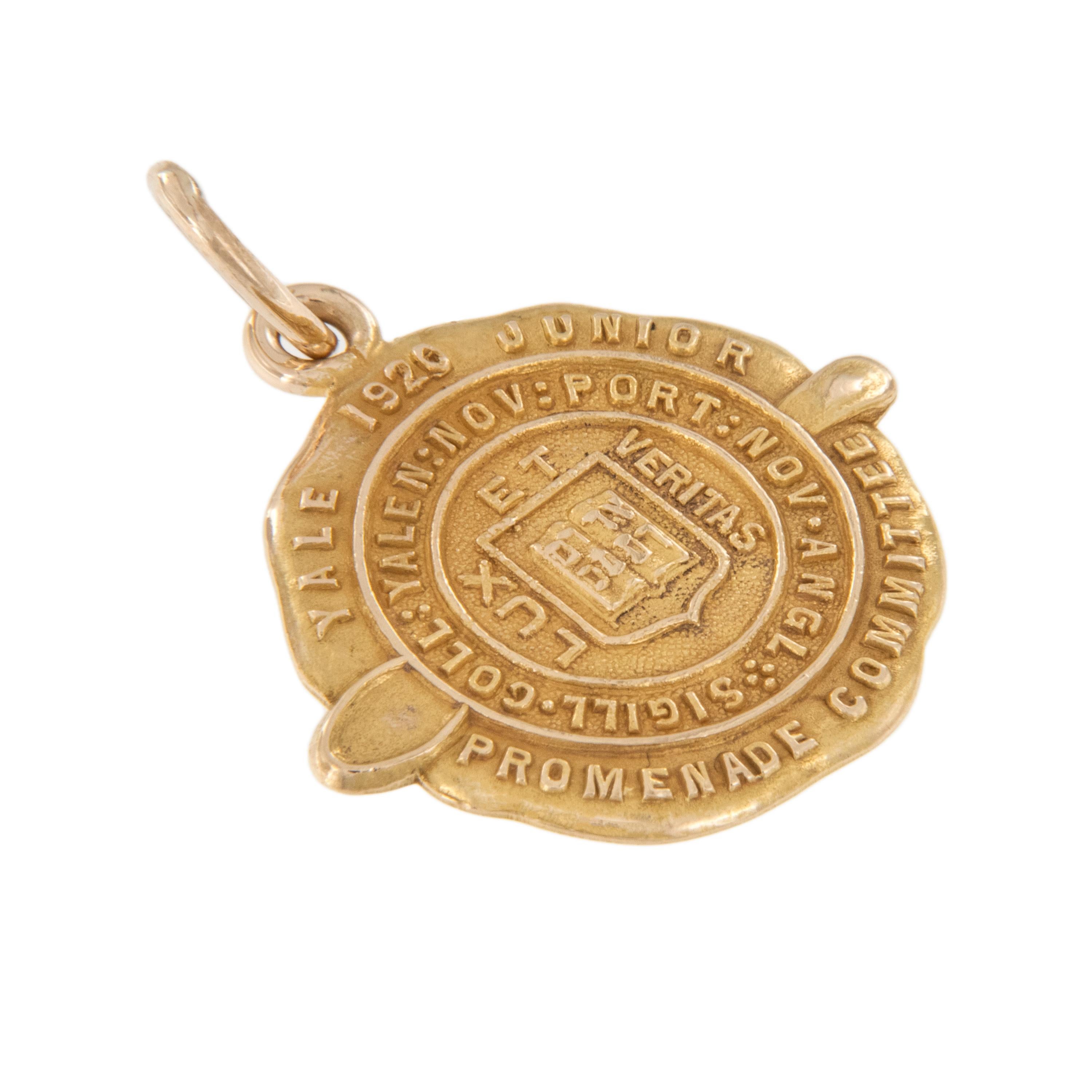 Yale University was so well known for their elaborate proms and being selected to serve on the committee to plan & execute one came with very prestigious status. We have a 1920 vintage pendant charm in excellent condition from a former committee