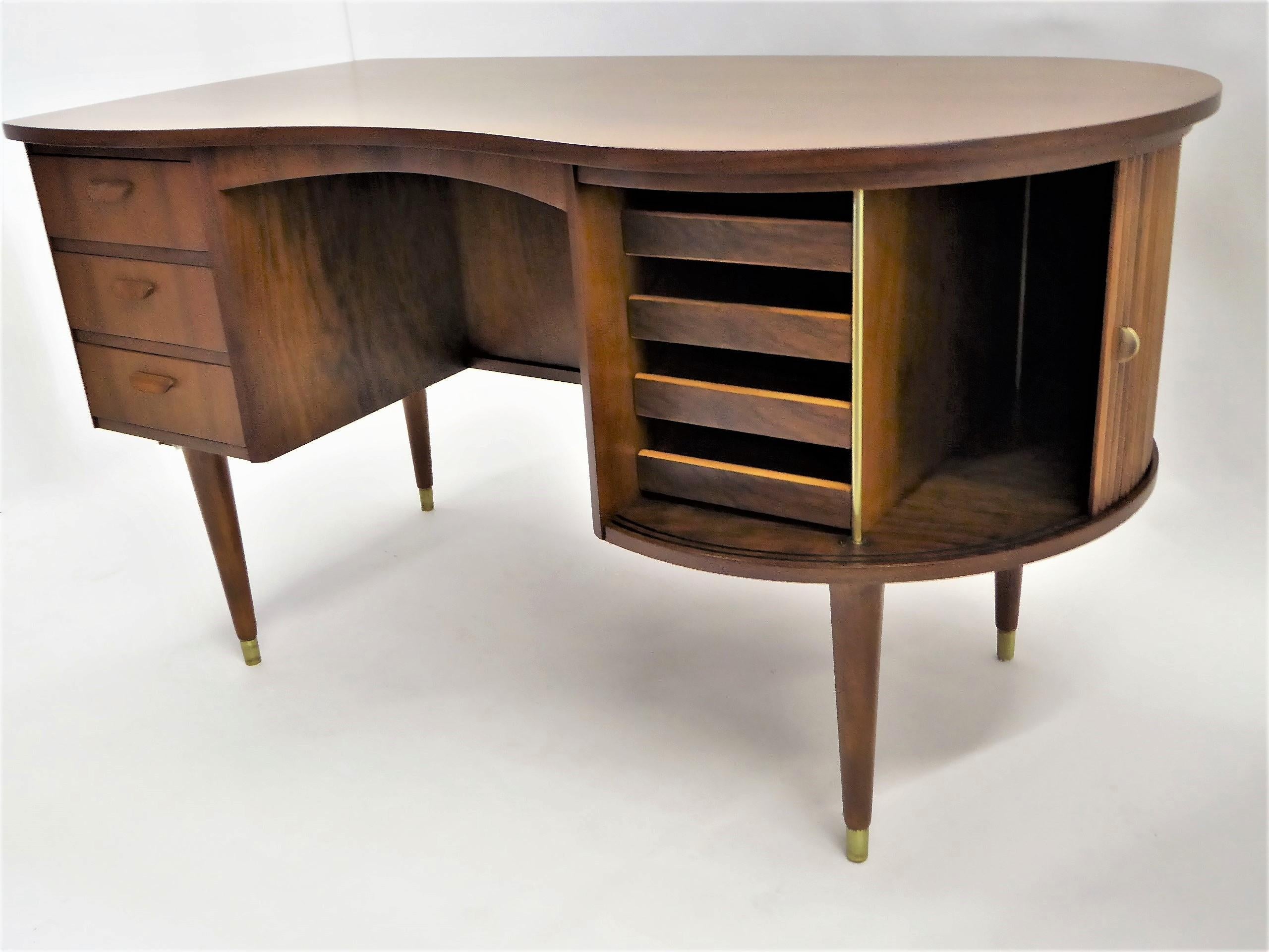 Rarely Seen 1950s Gunnar Tibergaard Nielsen Mid Century Danish Modern Teak Desk 4