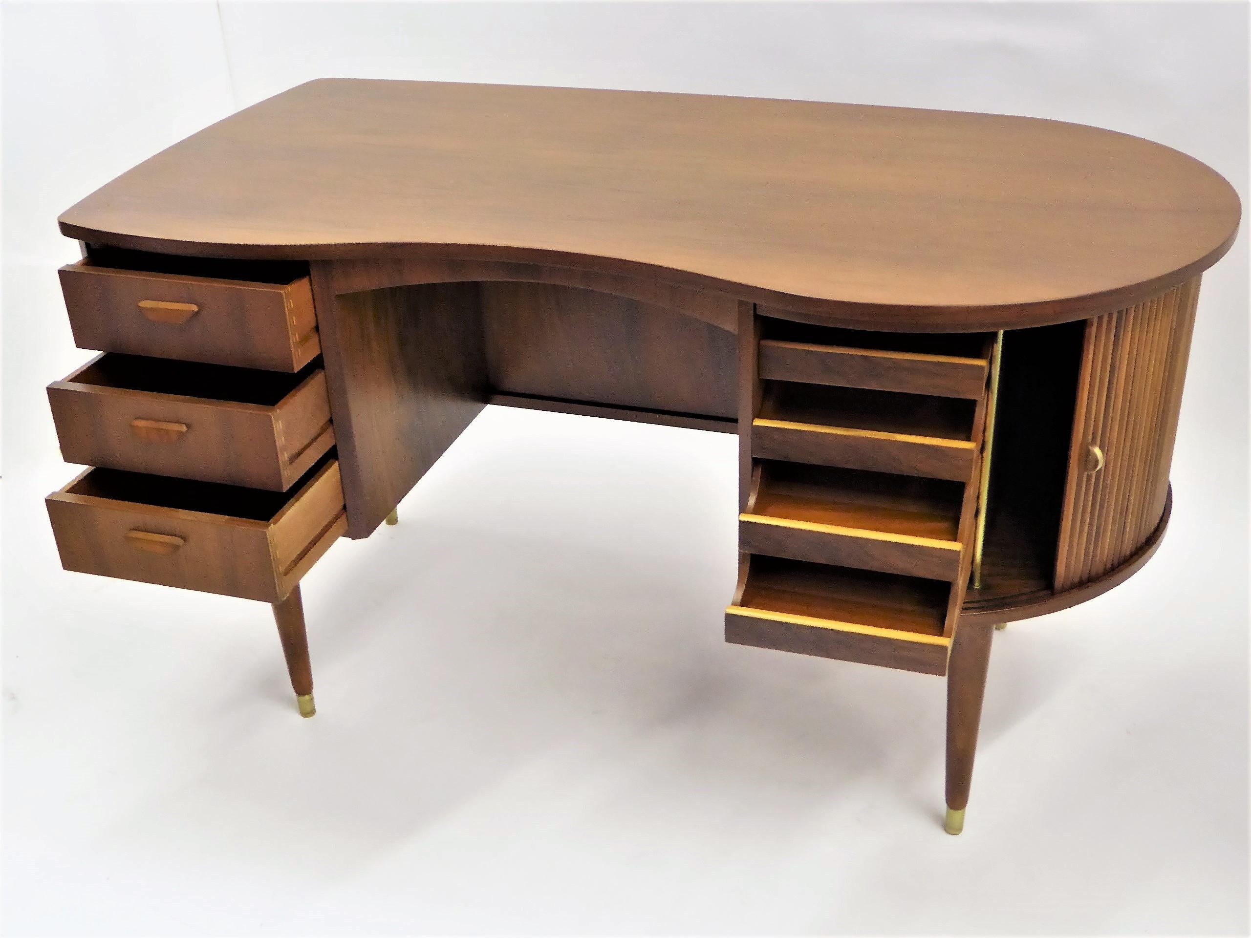 Rarely Seen 1950s Gunnar Tibergaard Nielsen Mid Century Danish Modern Teak Desk 7