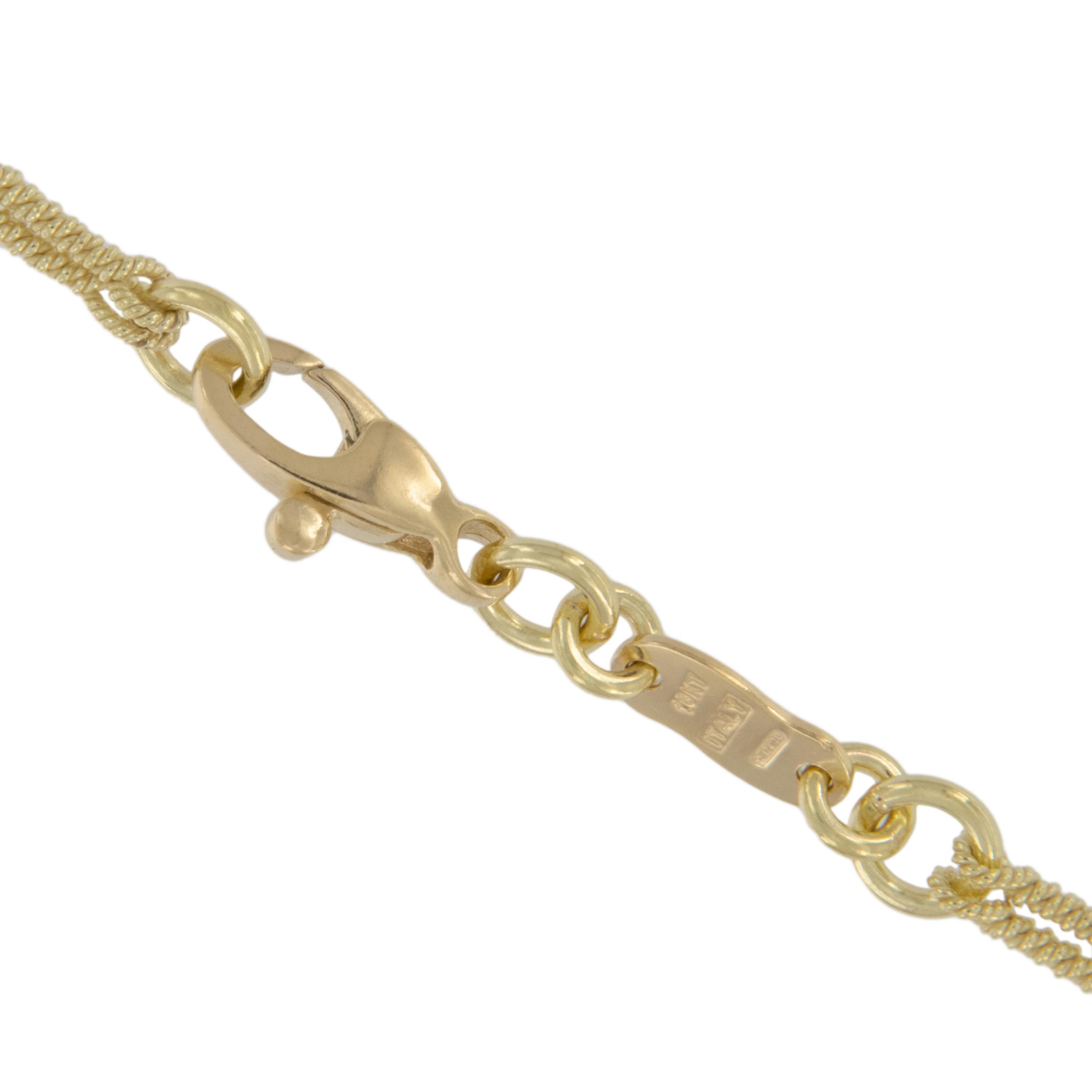 Seltene handgefertigte 18 Karat Gelbgold-Halskette mit doppelter gedrehter Kette im Zustand „Neu“ in Troy, MI