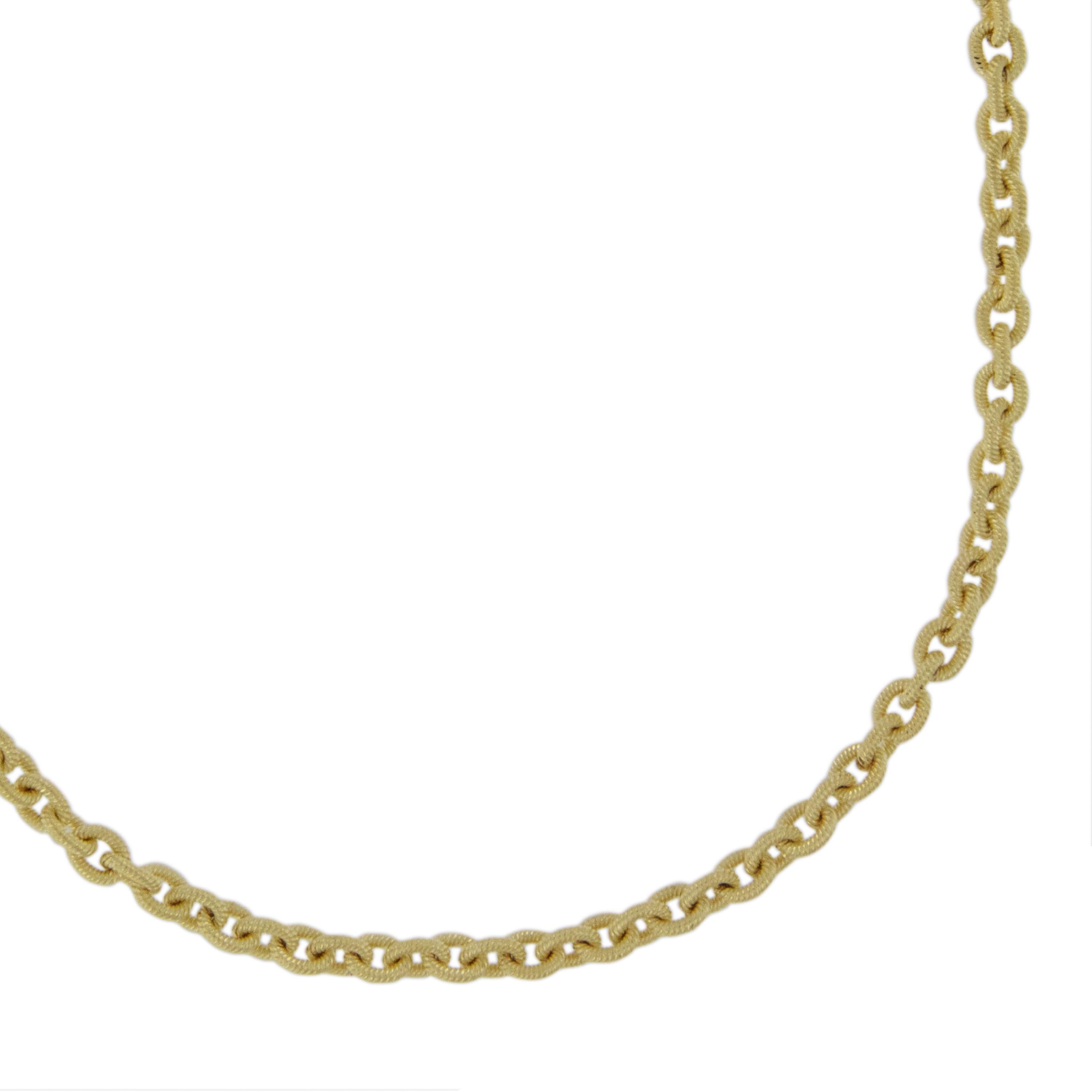 Byzantin Rarement vu Collier à maillons en chaîne en or jaune 18 carats fait à la main en Italie en vente
