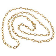 Rarely Seen "Handmade" Italian 18 Karat Yellow Gold Chain Link Necklace