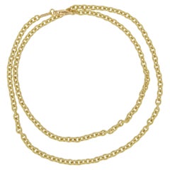 Collana a catena in oro giallo 18 carati "fatta a mano", raramente vista.
