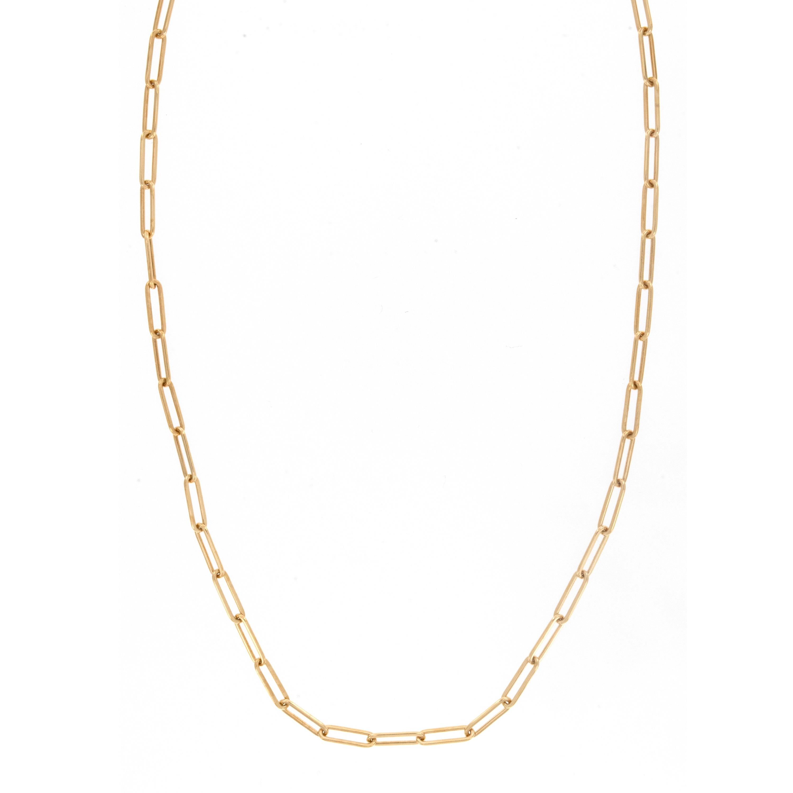 Contemporain Rarement vu, Collier en chaîne de trombones en or jaune 18 carats massif fait à la main en vente