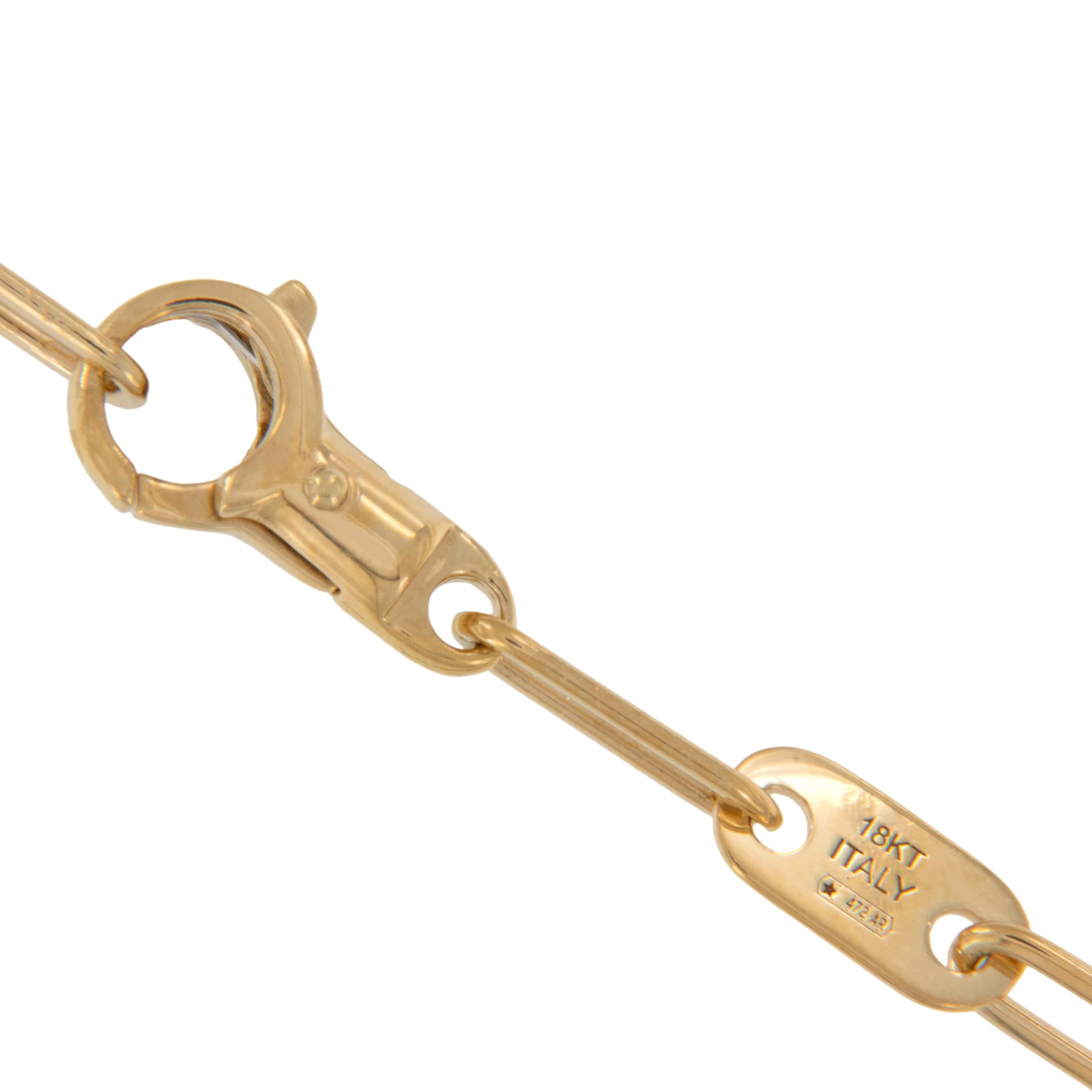 Rarement vu, Collier en chaîne de trombones en or jaune 18 carats massif fait à la main Neuf - En vente à Troy, MI