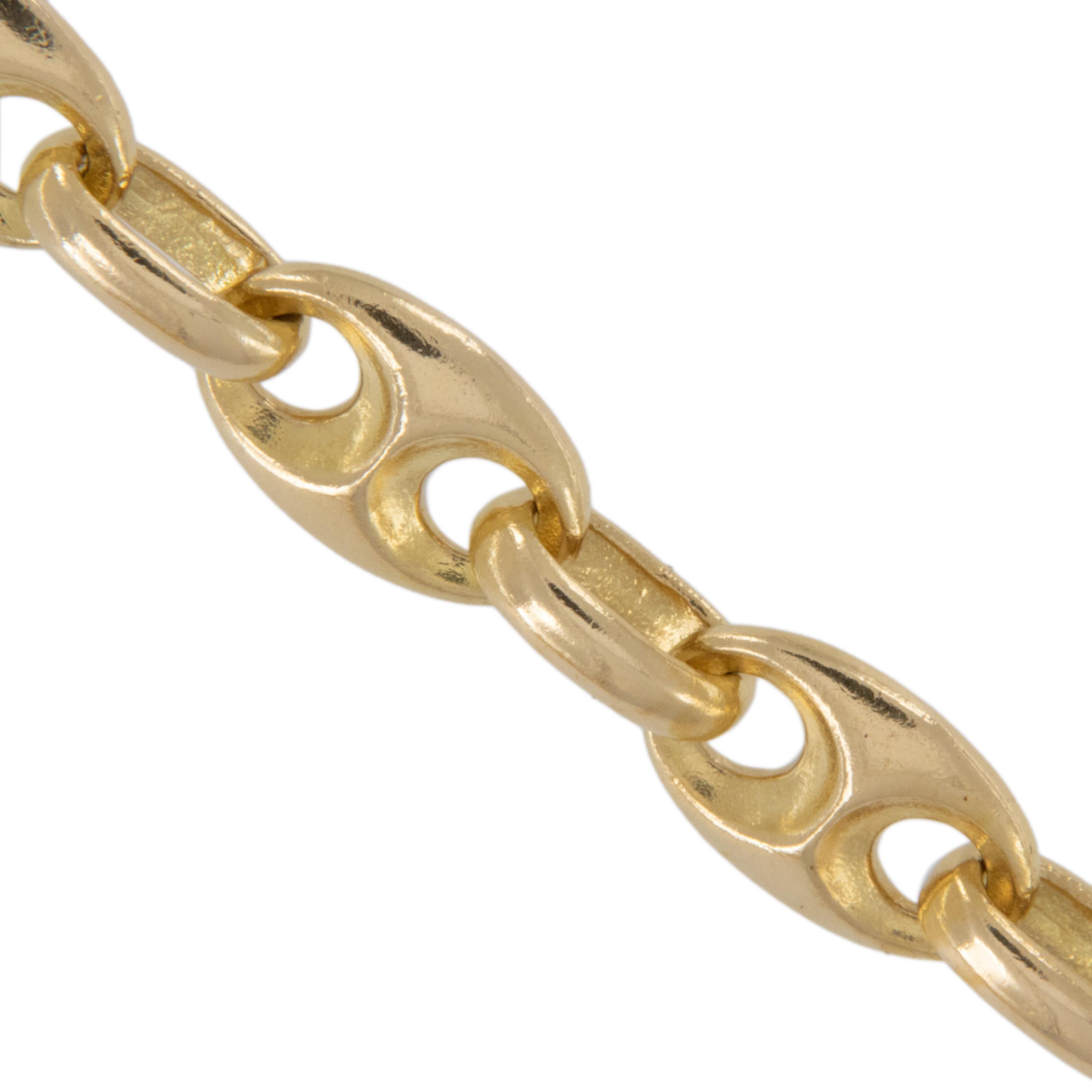 A rare and highly sought after Van Cleef & Arpels, Heavy and solid 18k yellow gold Gucci style anchor chain necklace, c. 1975. Classic necklace is 30
