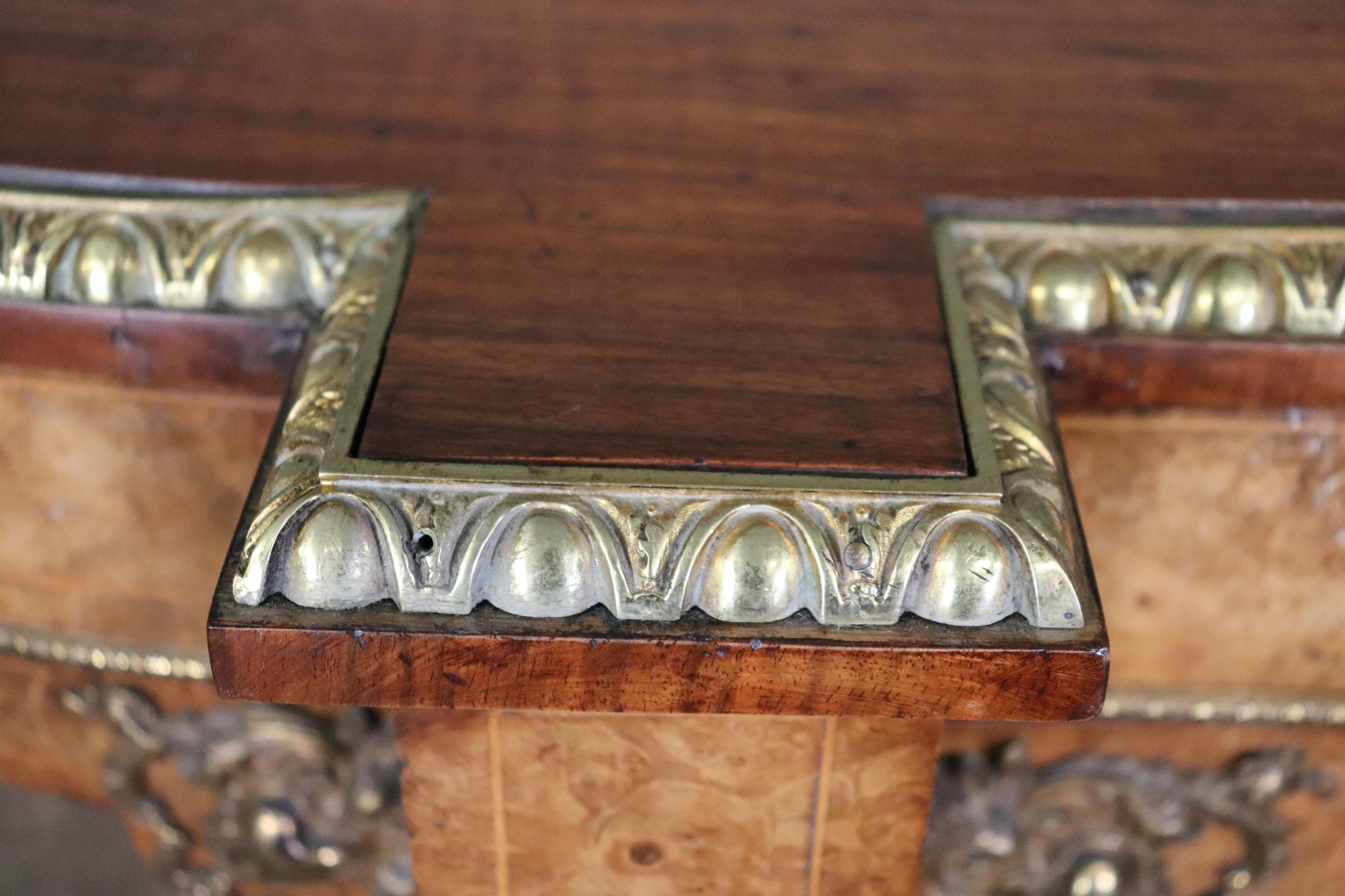 Rarer Druce & Company Burled Walnut Bronze Mounted Sideboard Porcelain Plaques 7