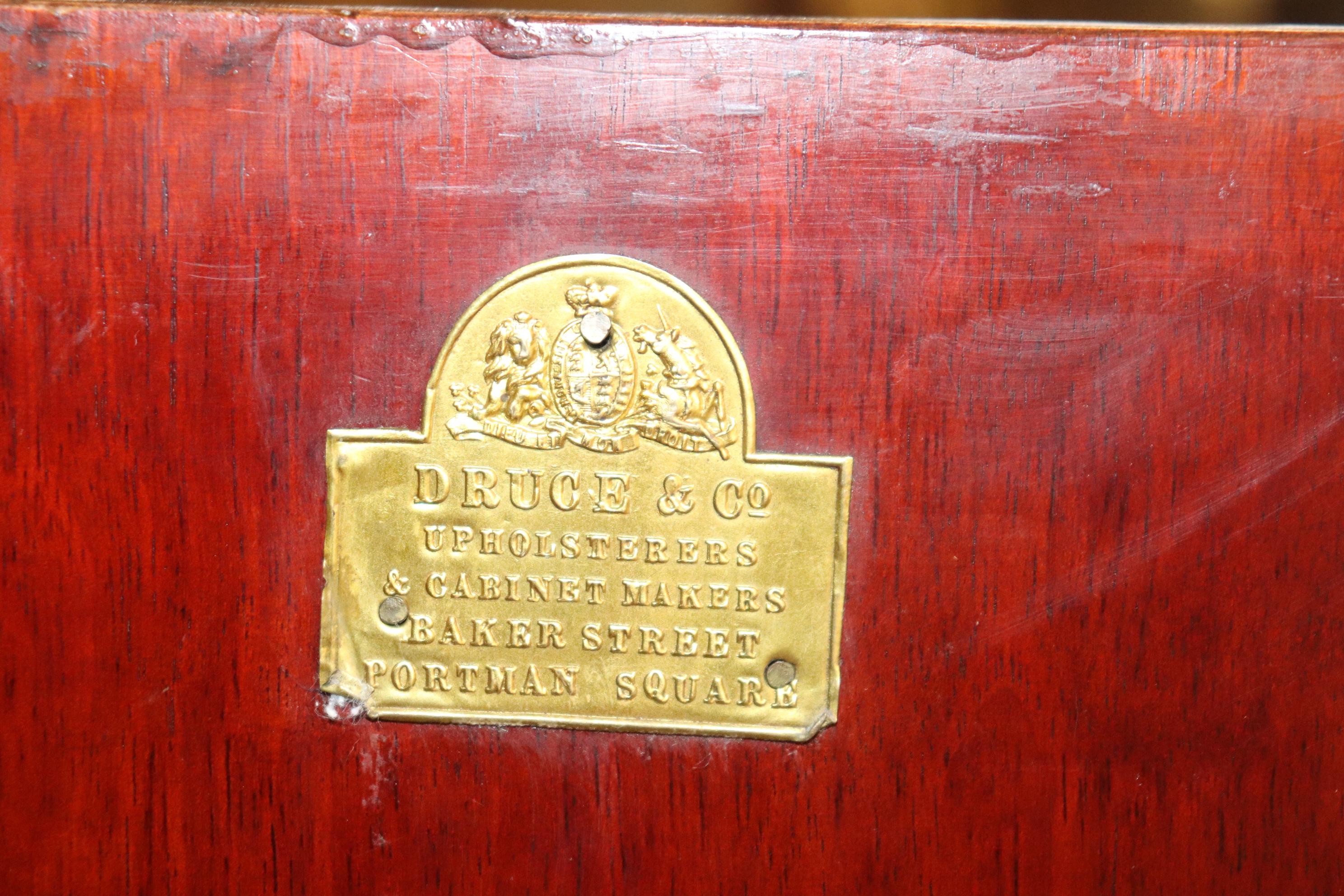 English Rarer Druce & Company Burled Walnut Bronze Mounted Sideboard Porcelain Plaques