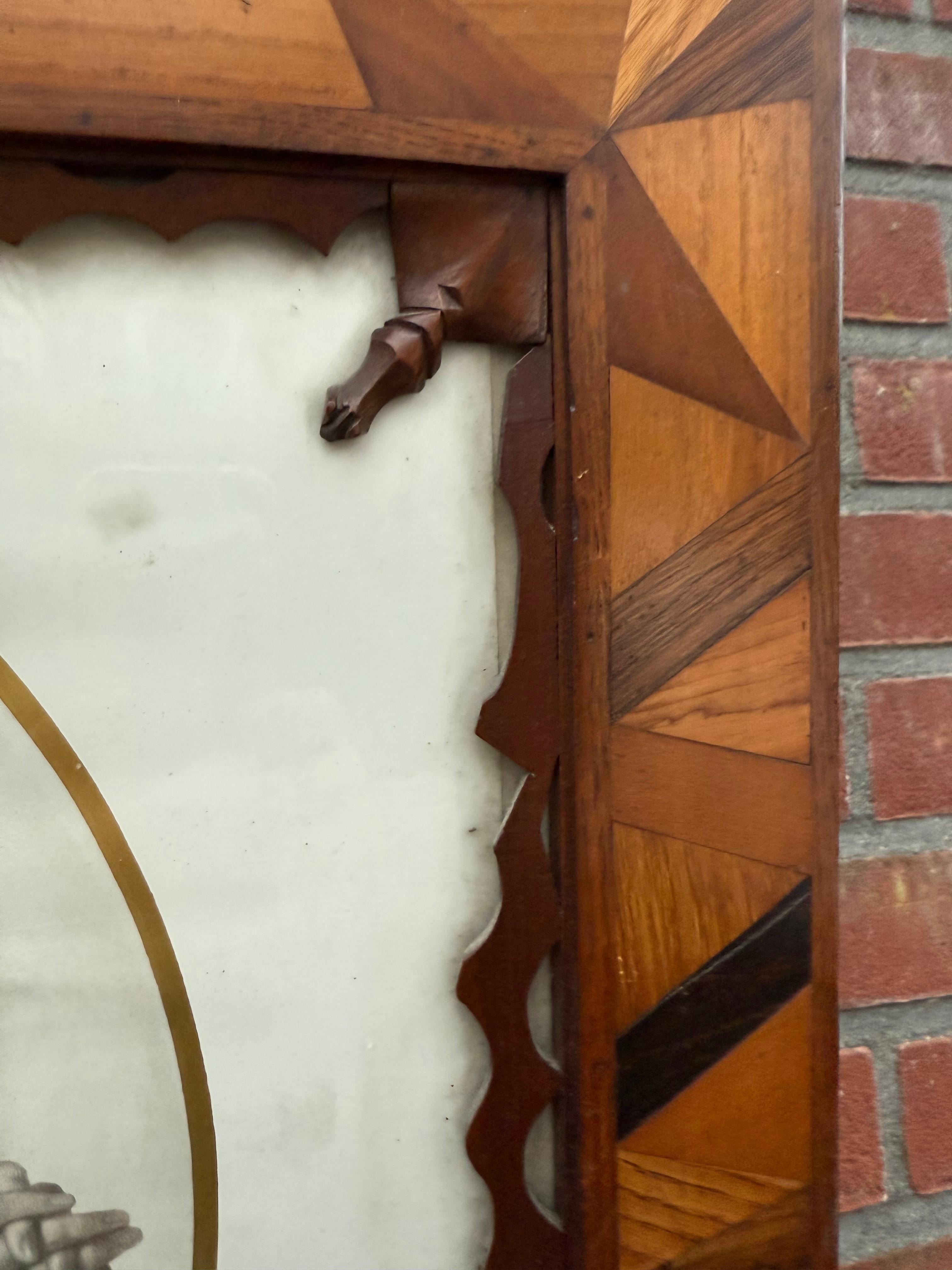 Rarest Arts & Crafts Crafted Picture Frame with Litho, Christ Carrying His Cross For Sale 10