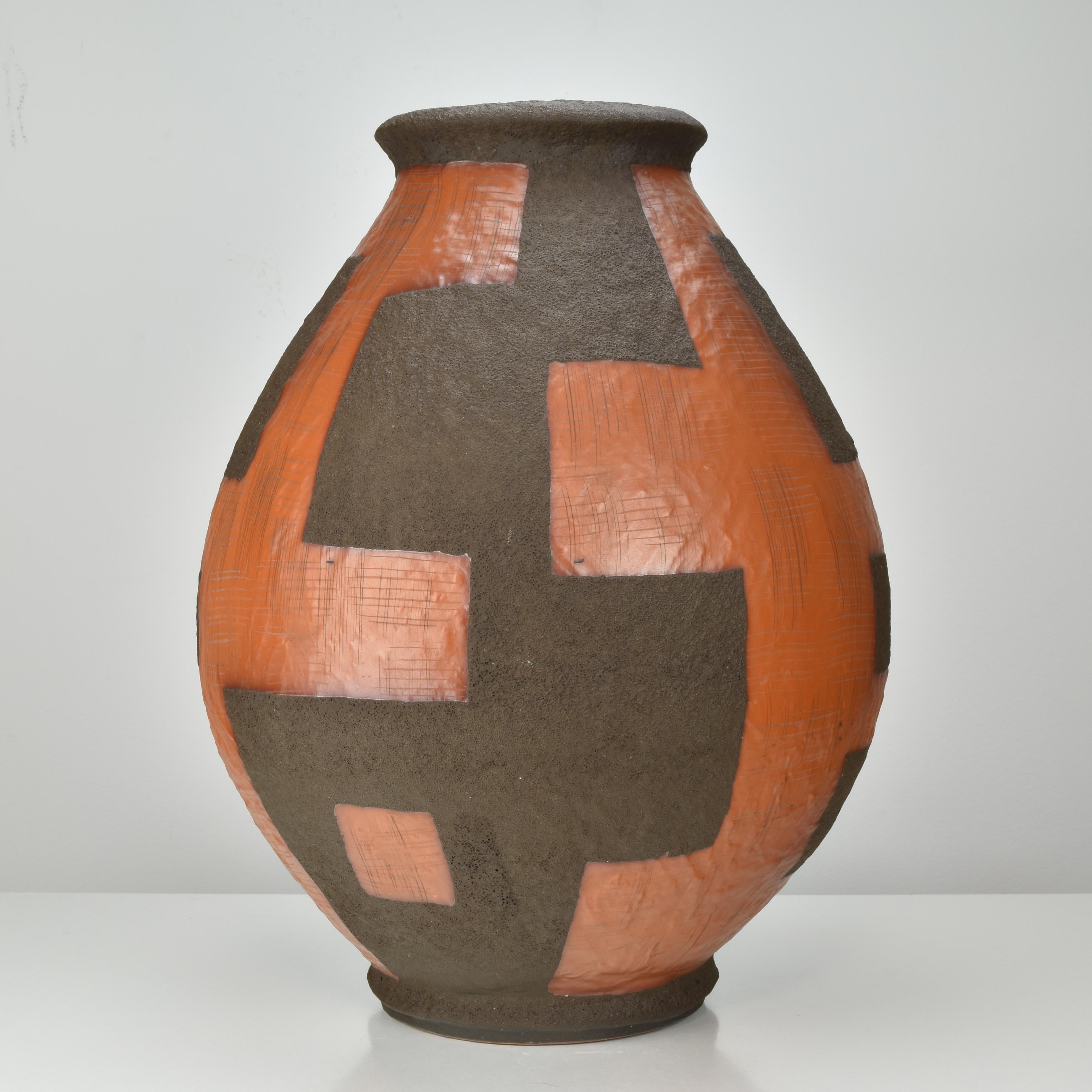 Tedesco Rarest Carstens Ceramic Floor Vase by Gerda Heukeroth & Heinz Siery WGP Pottery in vendita