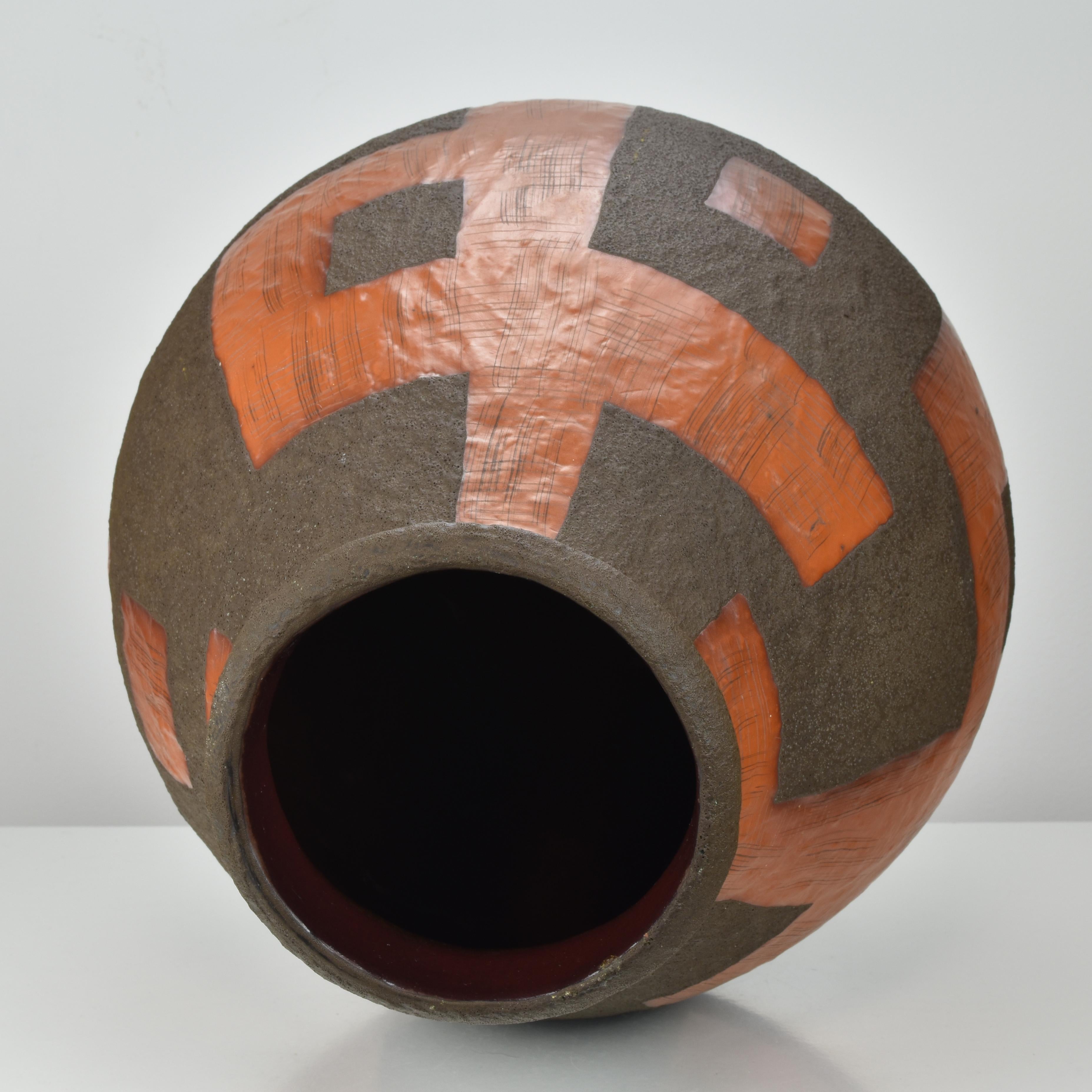 Smaltato Rarest Carstens Ceramic Floor Vase by Gerda Heukeroth & Heinz Siery WGP Pottery in vendita