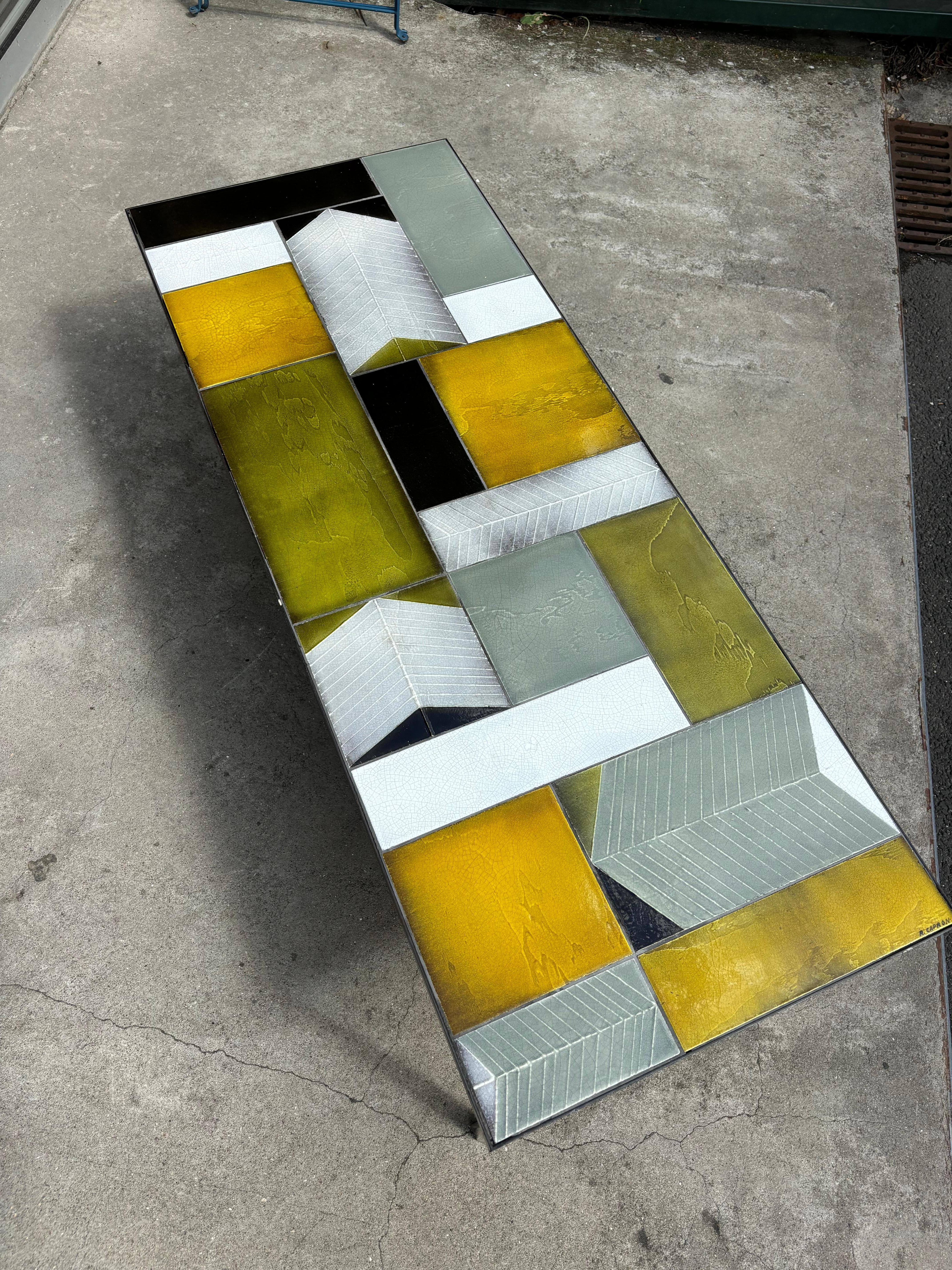 Rarest coffee table by Roger Capron en venta 6