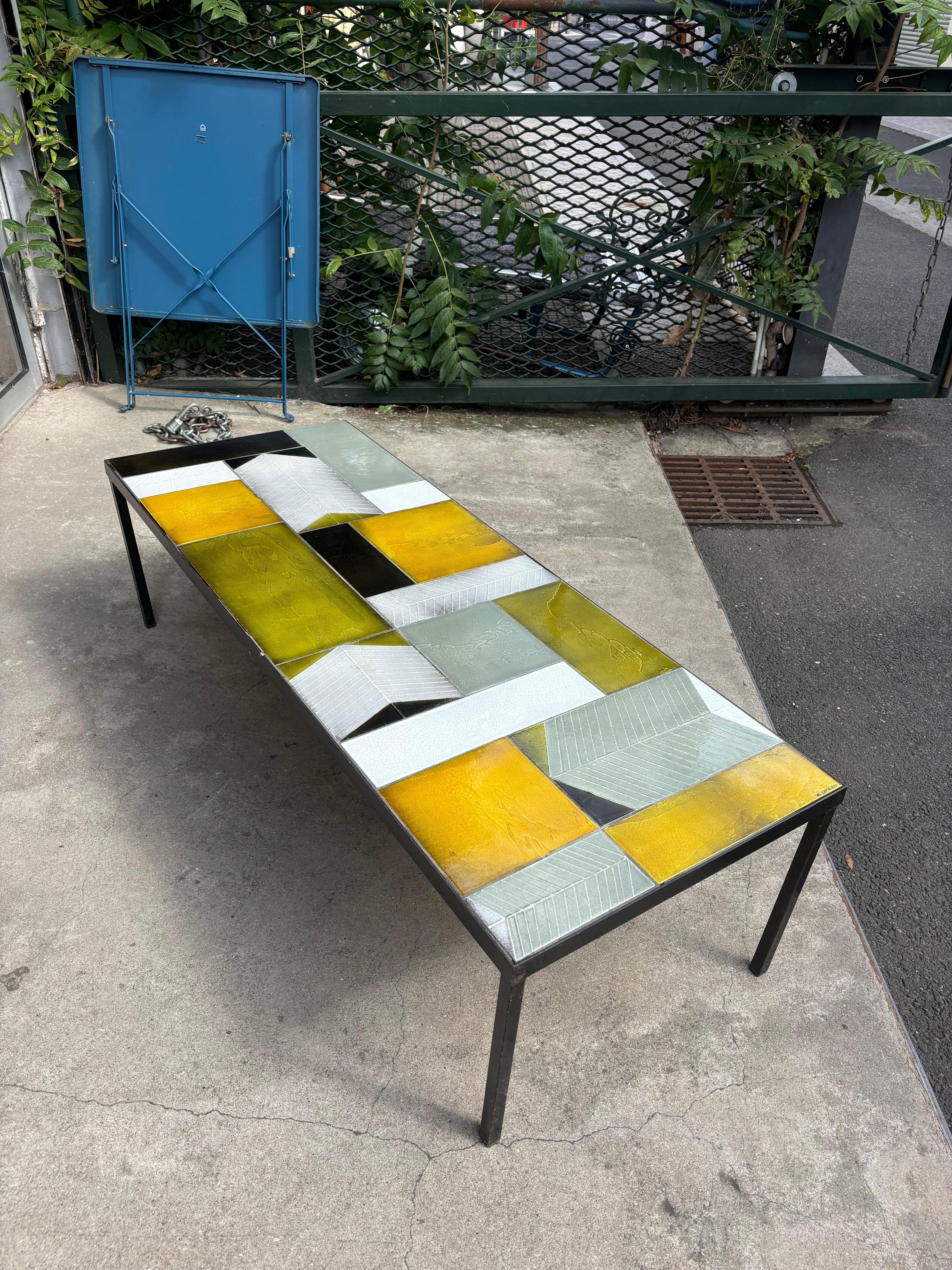 Rarest coffee table by Roger Capron en venta 7