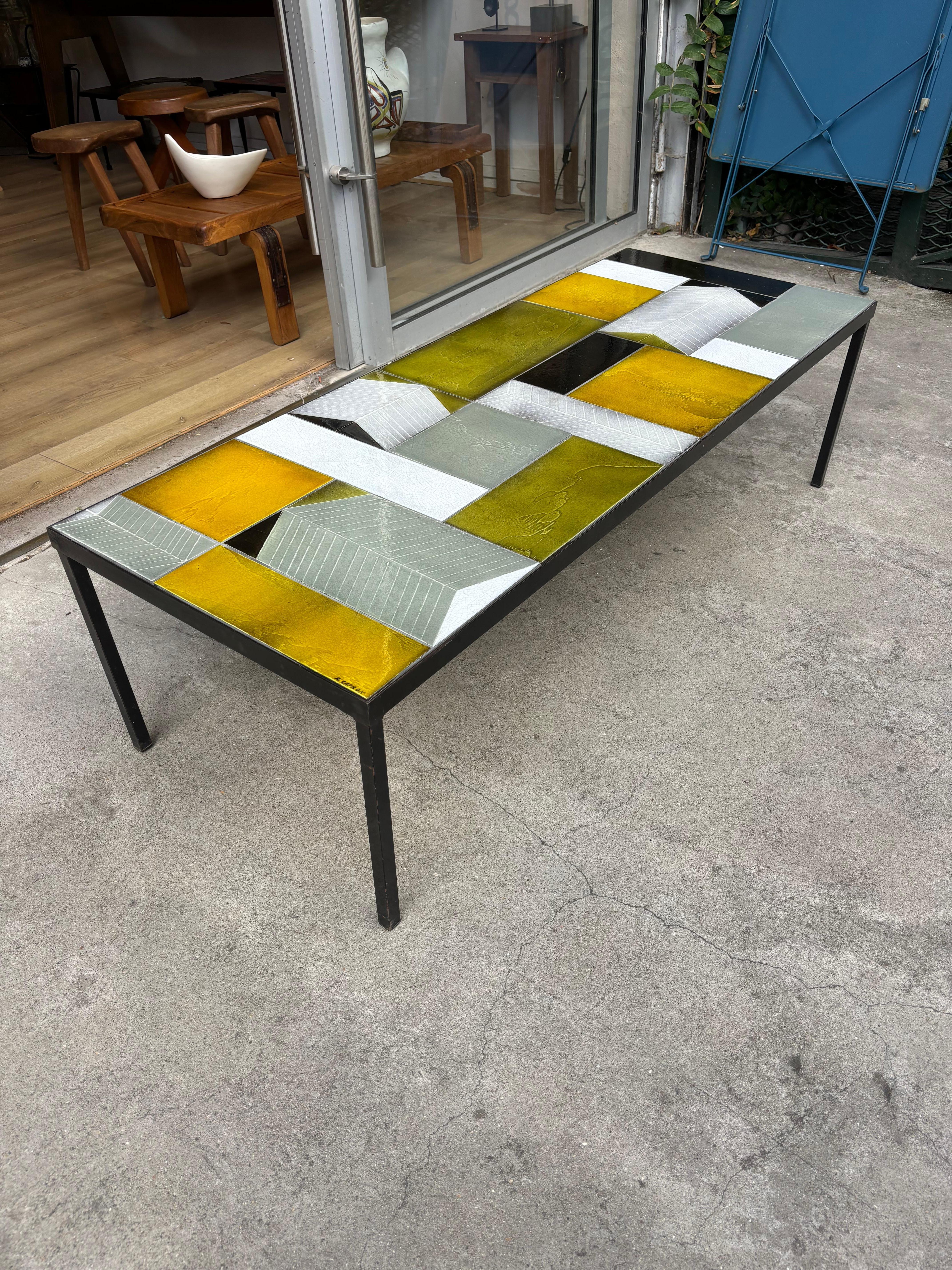 Rarest coffee table by Roger Capron en venta 13