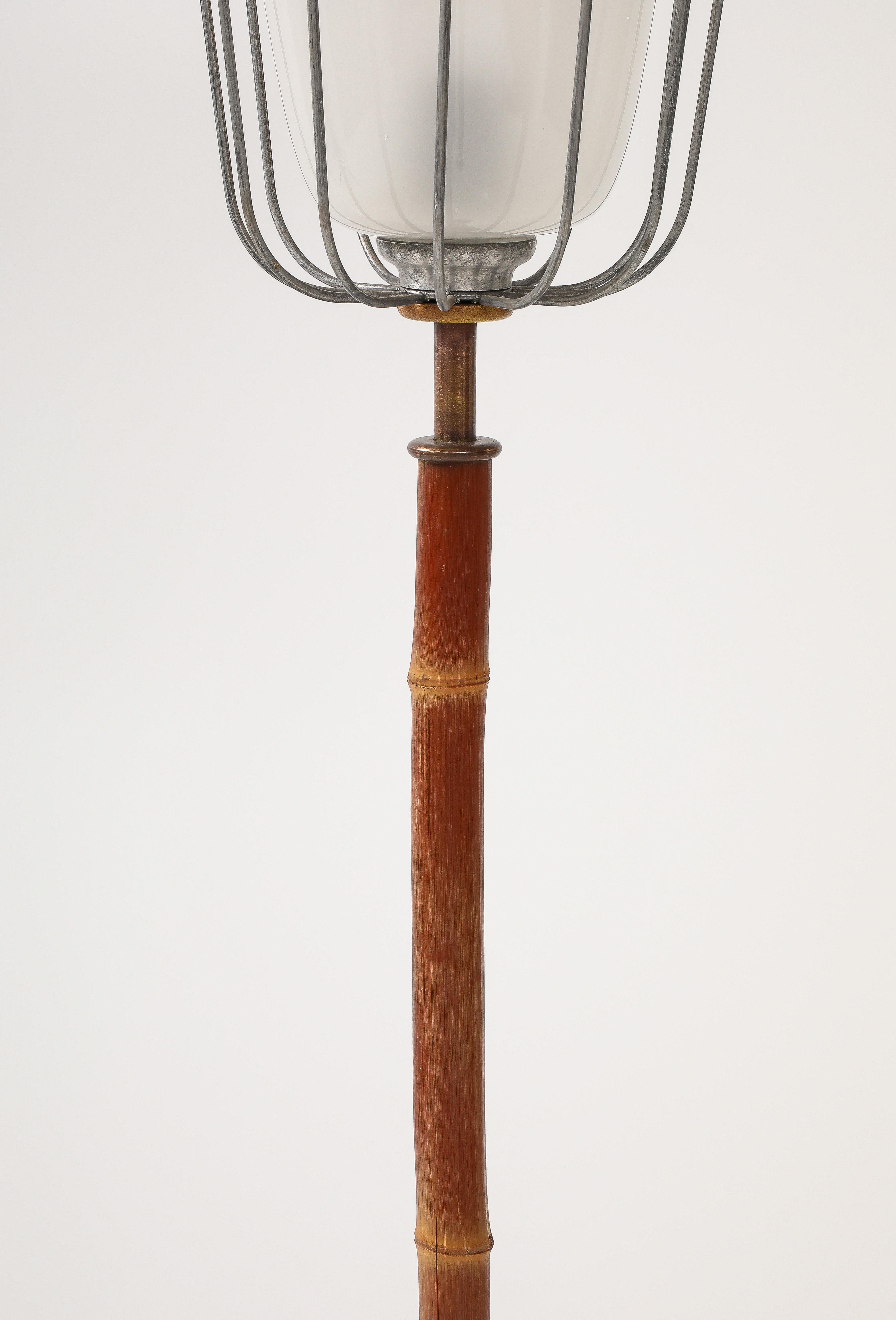 Rare lampadaire en bambou Kalmar n°2081 - Autriche 1960's en vente 7