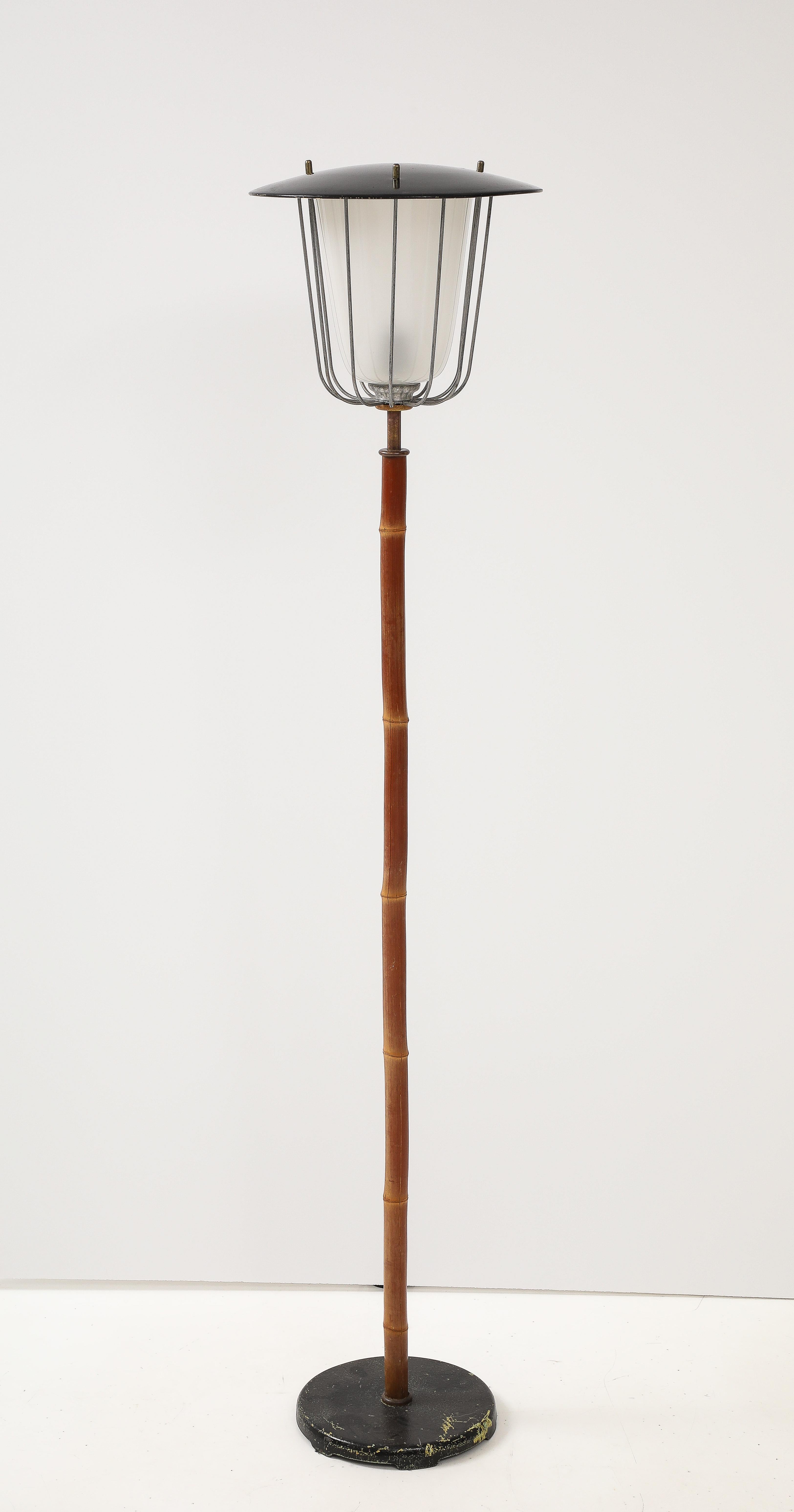 Autrichien Rare lampadaire en bambou Kalmar n°2081 - Autriche 1960's en vente