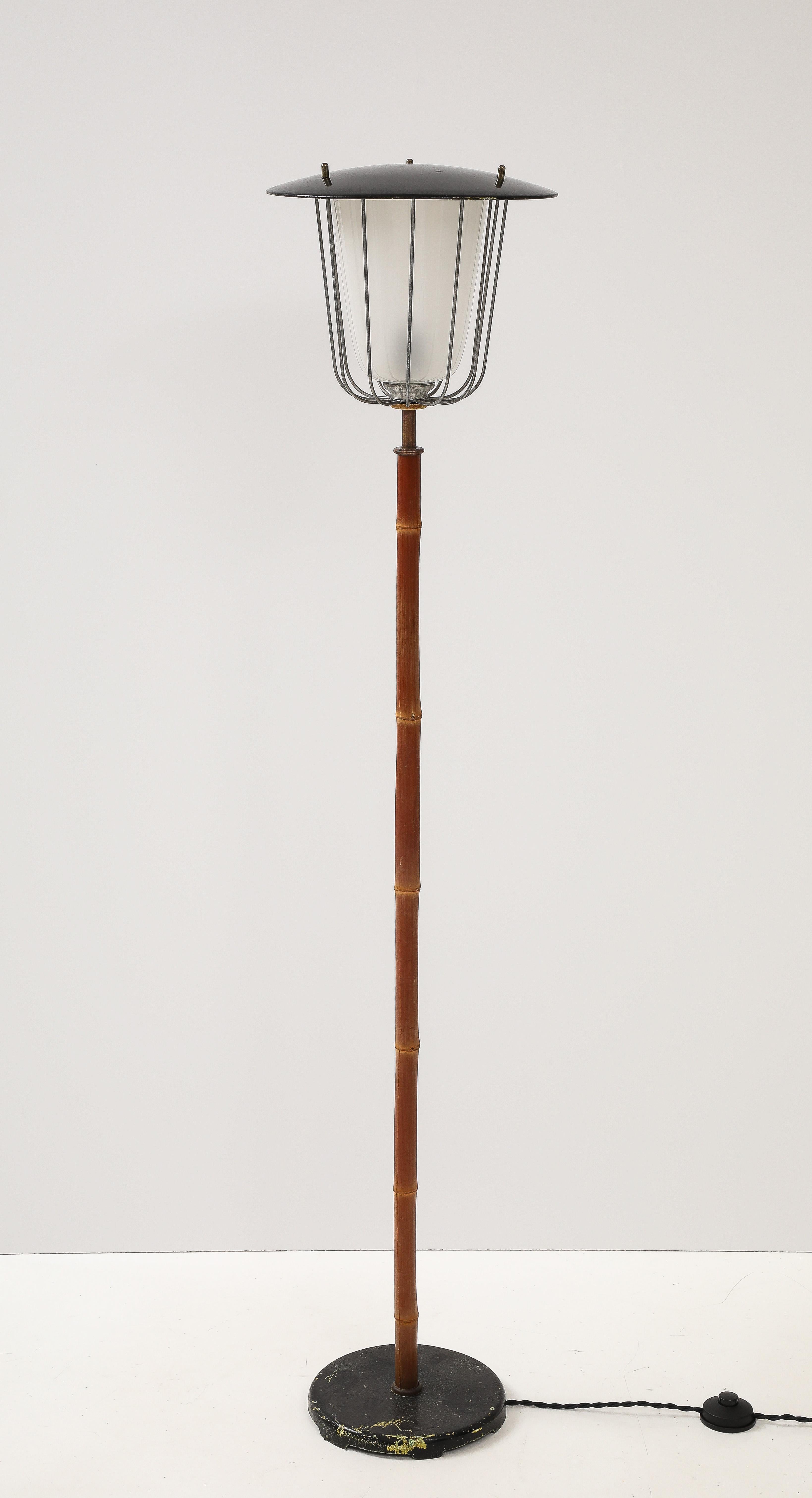 Milieu du XXe siècle Rare lampadaire en bambou Kalmar n°2081 - Autriche 1960's en vente