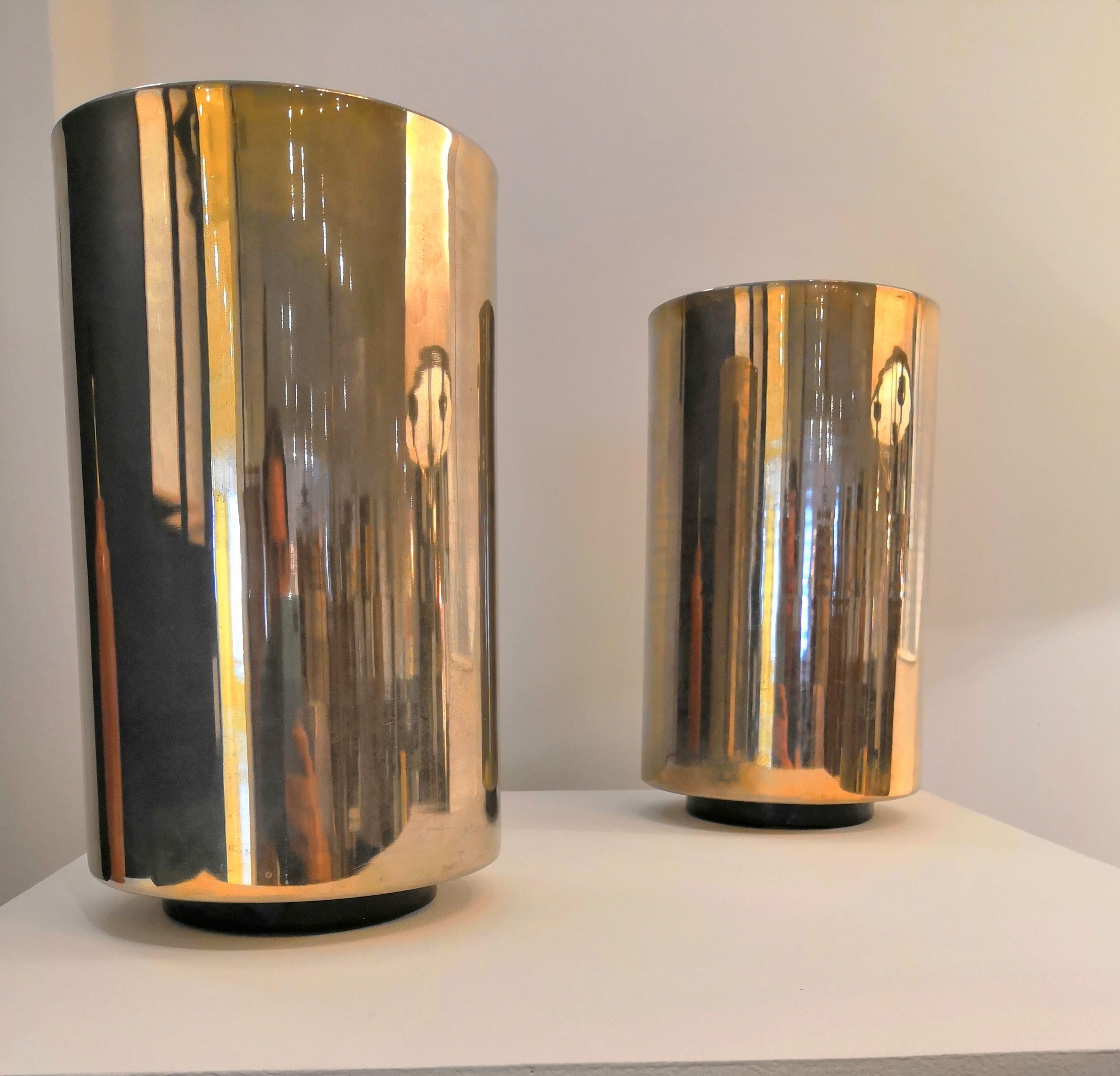 Pair of nickel-plated uplighters by Roger Nathan
Saint Germain Lumière
European socket and wiring
good vintage condition.