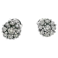 Rarest Rainbow Collection Clous d'oreilles grappe de diamants .925 Sterling