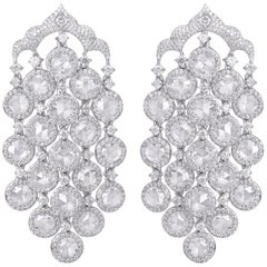 Rarever 18K White Gold 10.96cts Diamond Chandelier Earrings