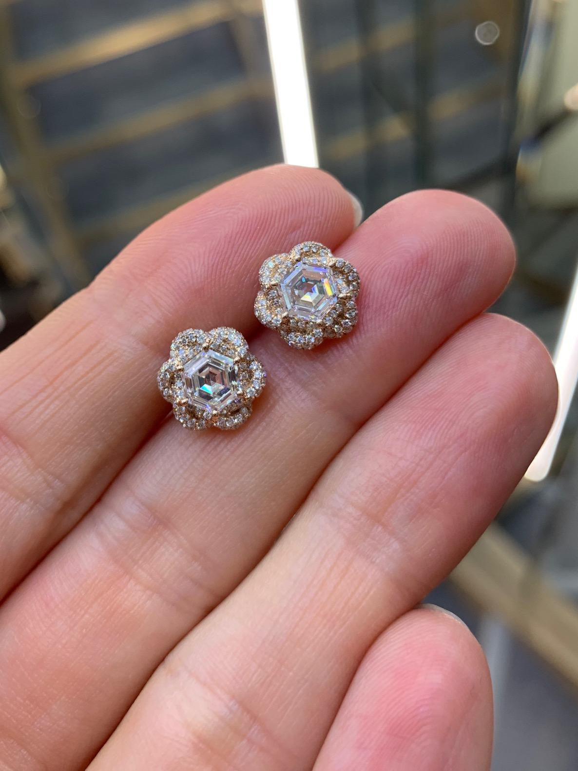 rose gold pave earrings