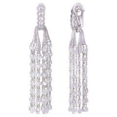 Rarever 18K White Gold 12.64ct Diamond Tassel Earrings